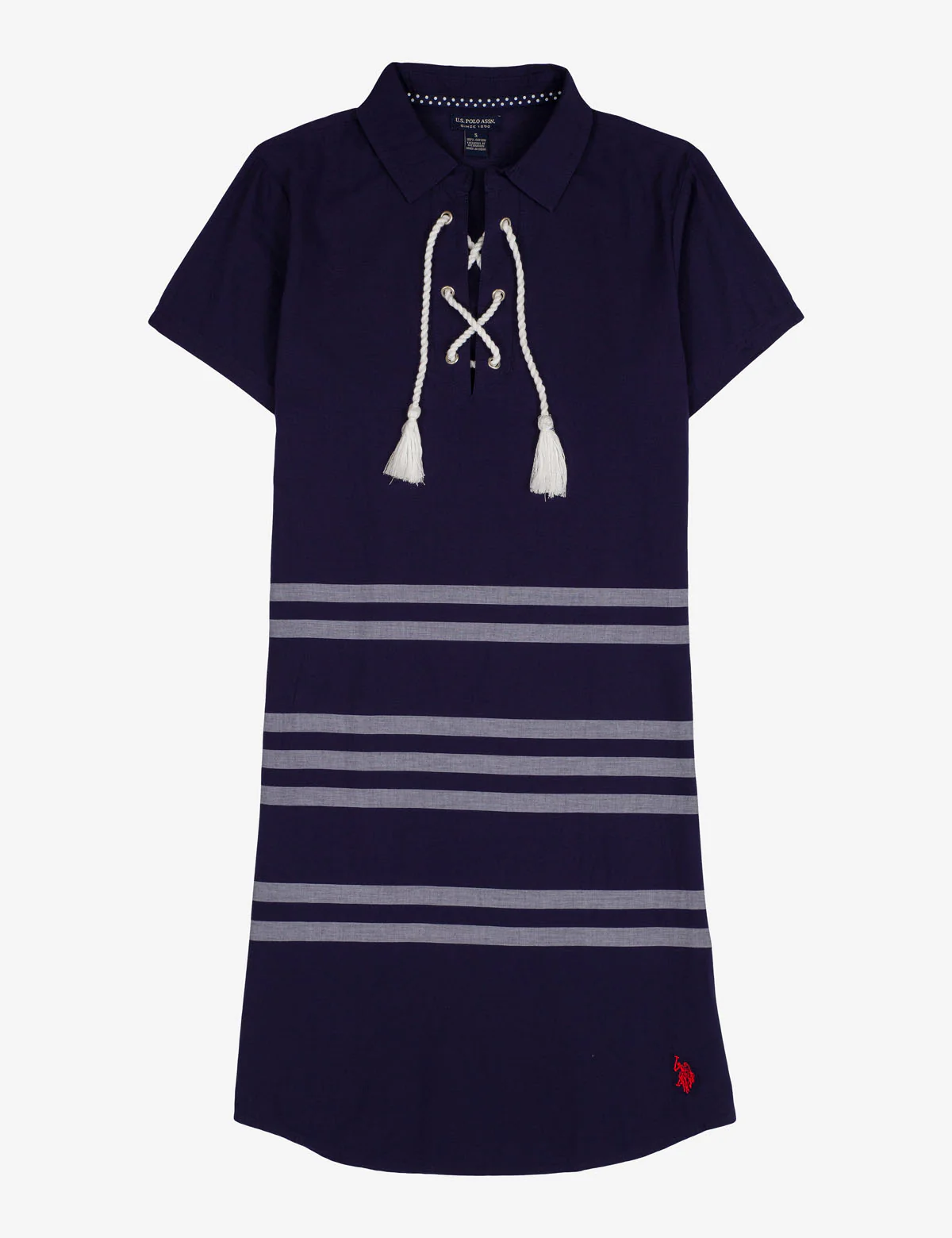 LACE UP STRIPED DRESS - Image 2