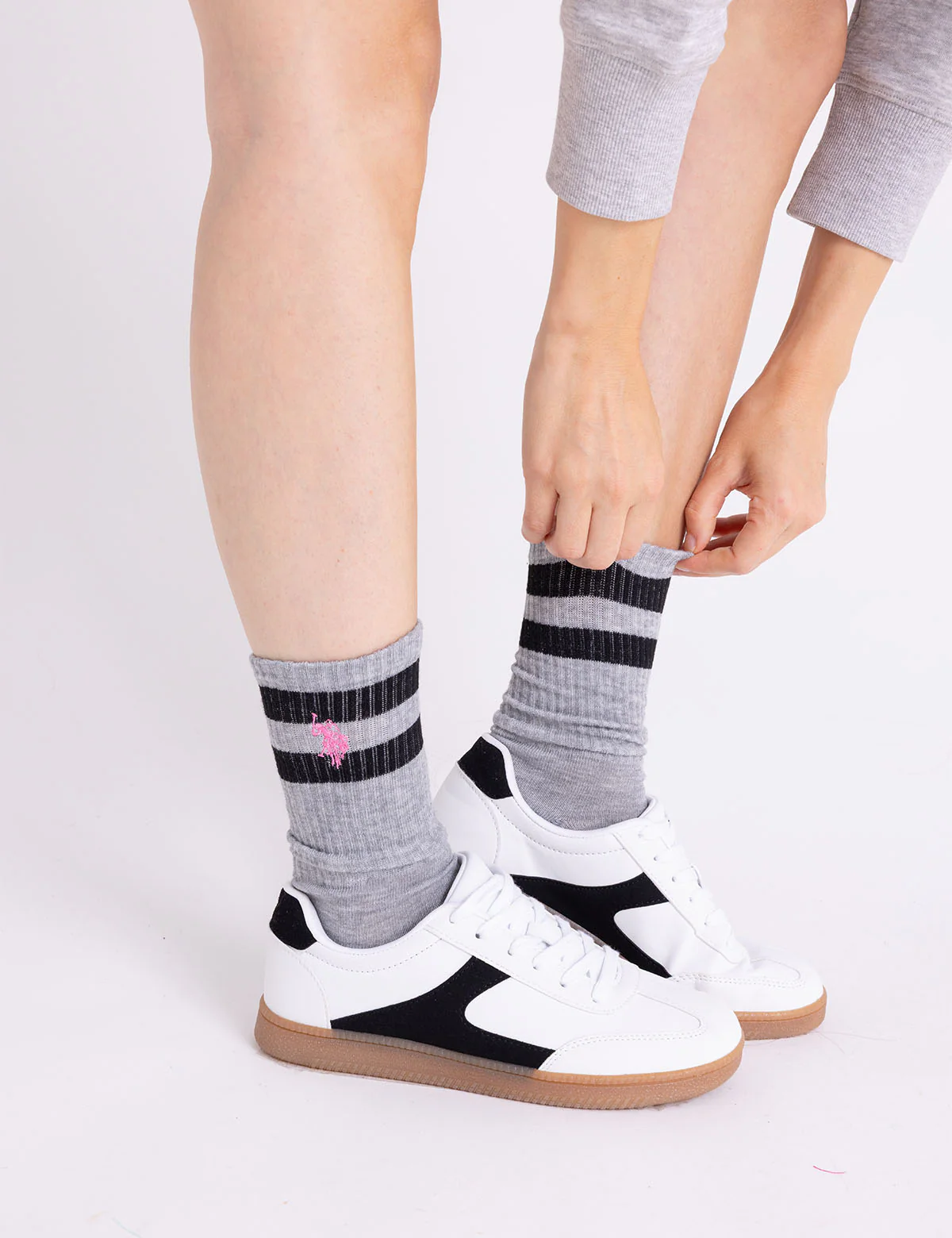 LADIES 3PK STRIPE ASSORTED CREW SOCKS - Image 5