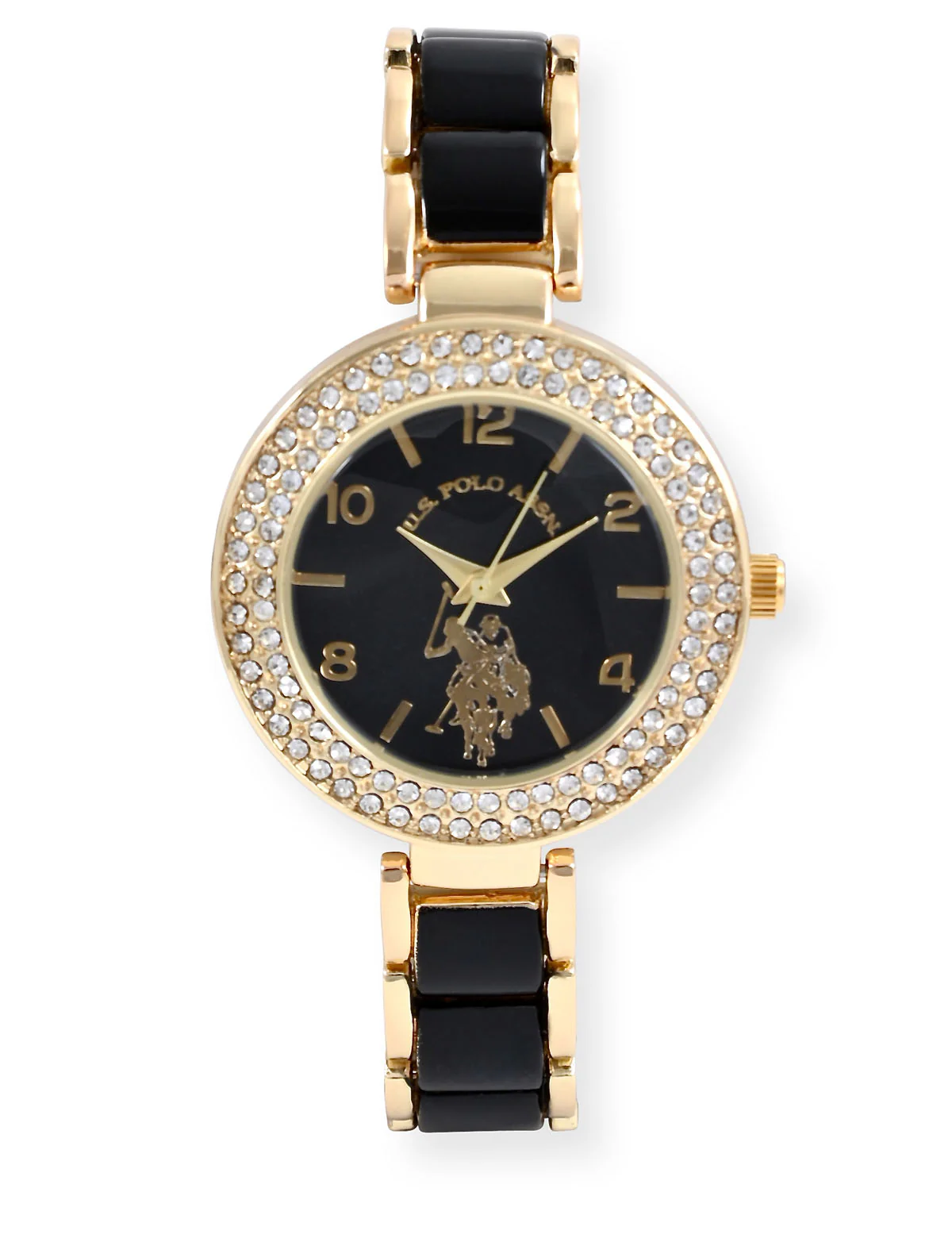 LADIES BLACK AND GOLD EMBELLISHED WATCH - Image 3