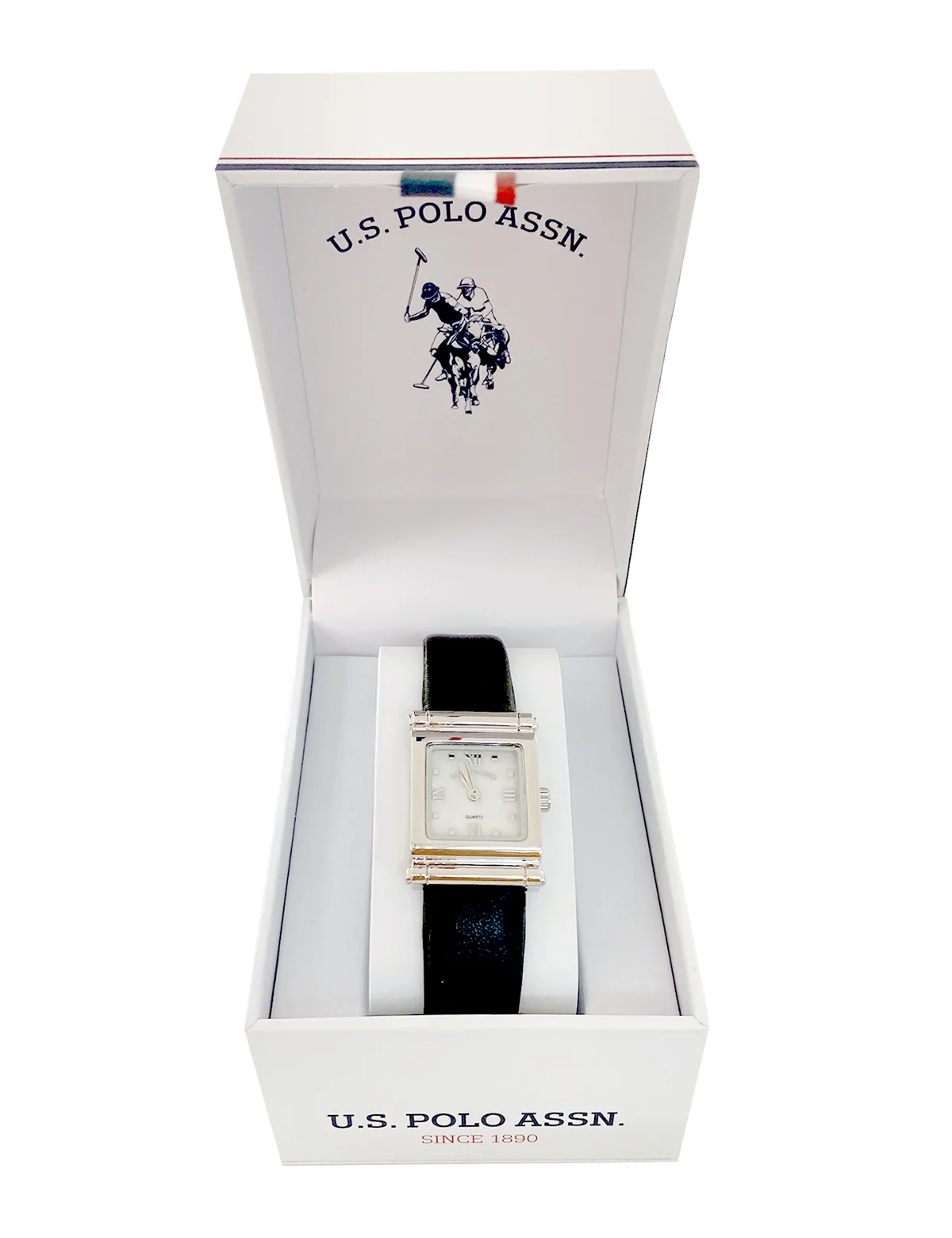 LADIES BLACK STRAP SQUARE FACE WATCH - Image 2