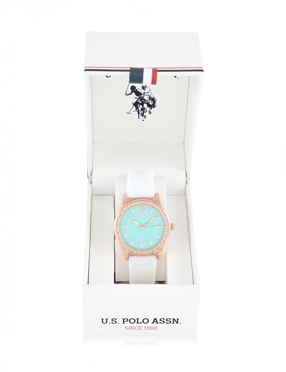 LADIES BLUE FACE WATCH WITH GOLD ACCENT - Image 2
