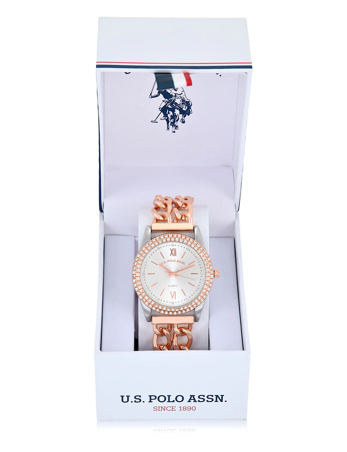LADIES CLASSIC ROSE GOLD LINK BRACELET WATCH - Image 2