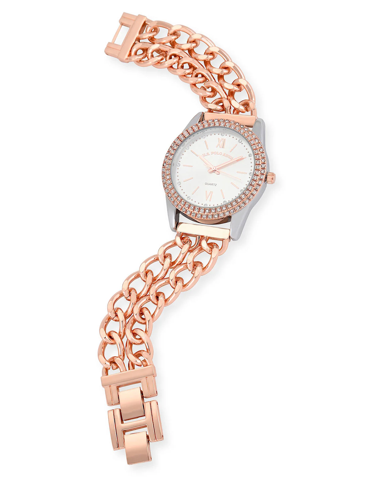 LADIES CLASSIC ROSE GOLD LINK BRACELET WATCH - Image 3
