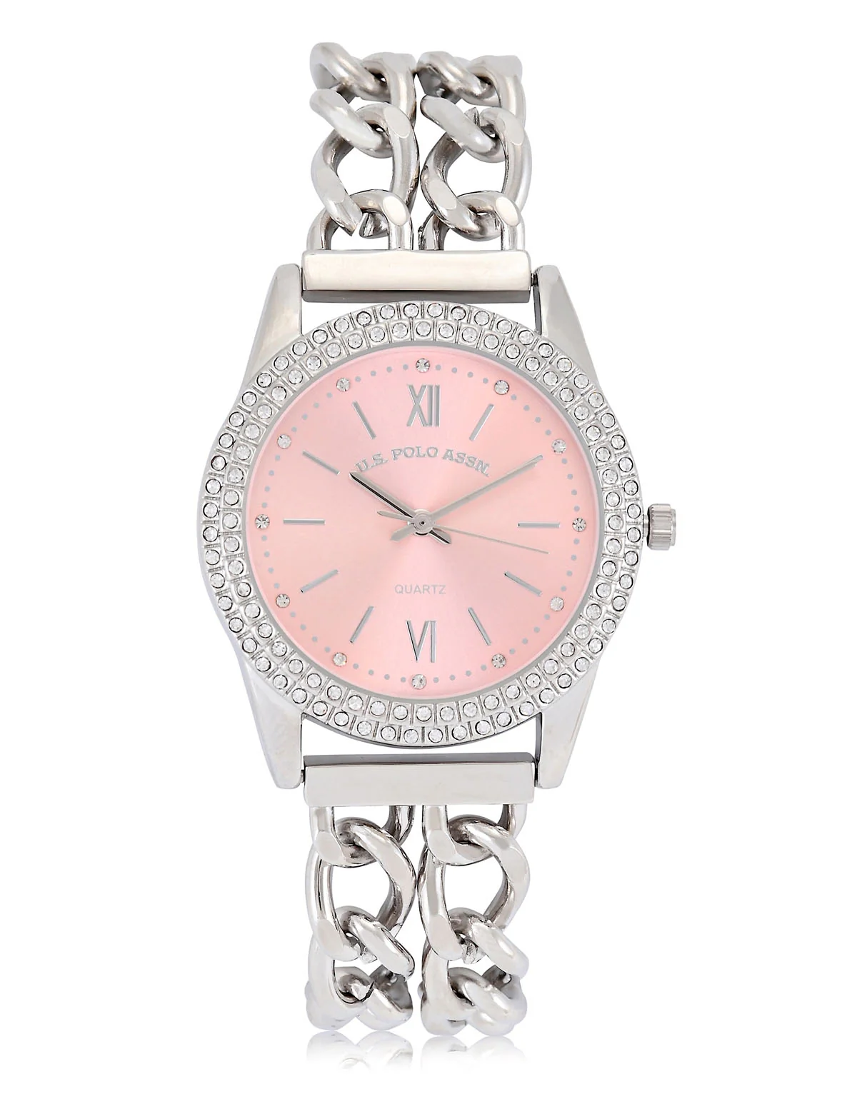 LADIES CLASSIC SILVER AND PINK BRACELET WATCH - Image 4