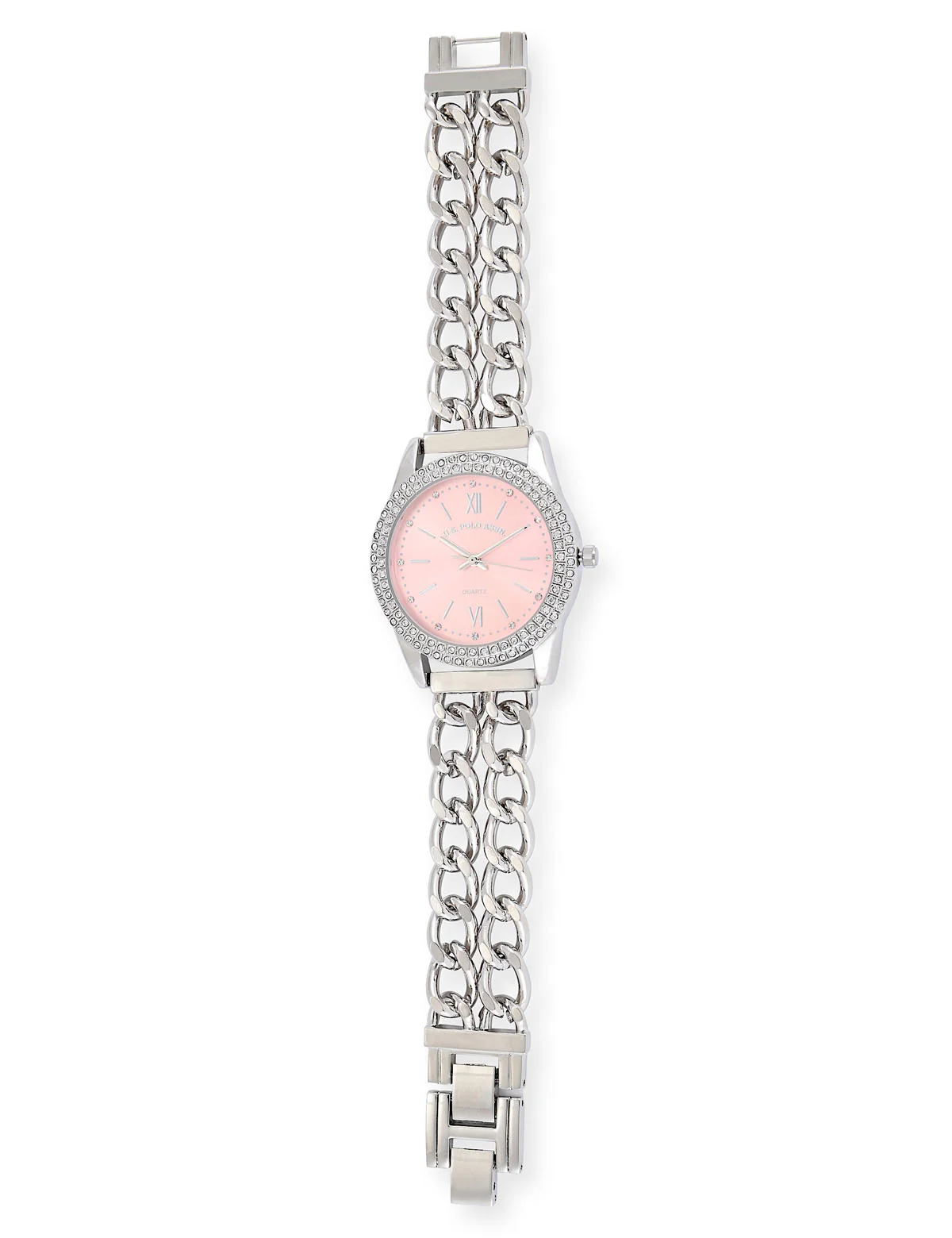 LADIES CLASSIC SILVER AND PINK BRACELET WATCH - Image 5