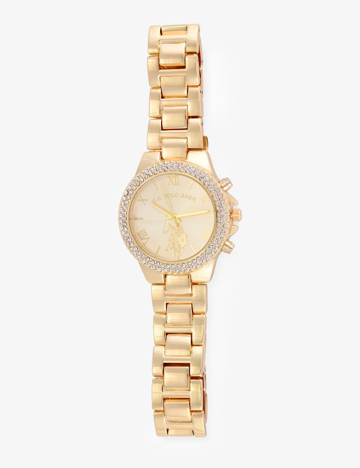 LADIES GOLD EMBELLISHED BEZEL WATCH - Image 5
