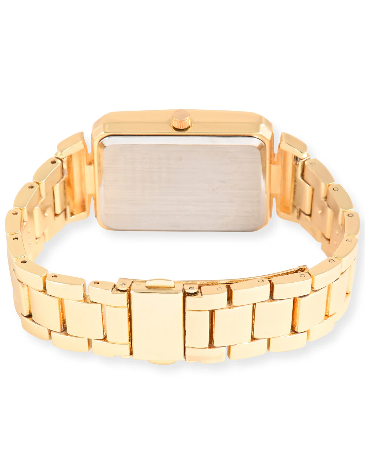 LADIES GOLD SQUARE FACE EMBELLISHED WATCH - Image 4