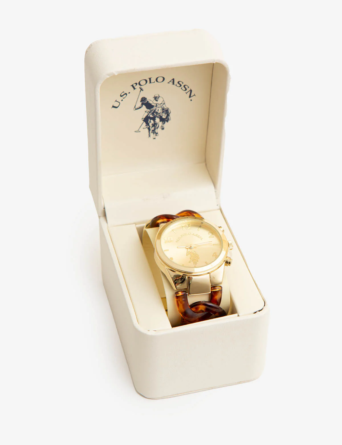 LADIES GOLD TORTOISE CHAIN LINK WATCH - Image 2