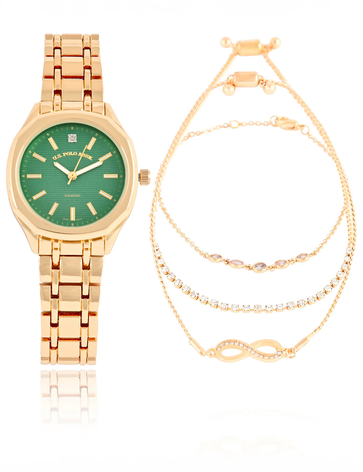 LADIES GOLDTONE WATCH AND BRACELETS SET - Image 2