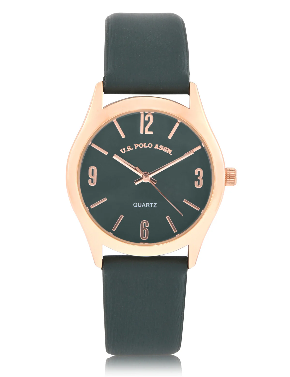LADIES GREEN STRAP WATCH WITH GOLD ACCENT - Image 2