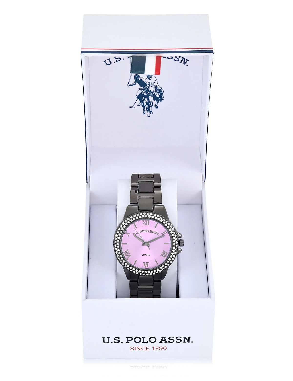LADIES GUNMETAL EMBELLISHED WATCH - Image 2