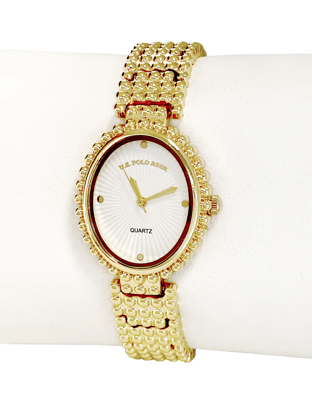 LADIES OVAL FACE GOLD ANALOG WATCH