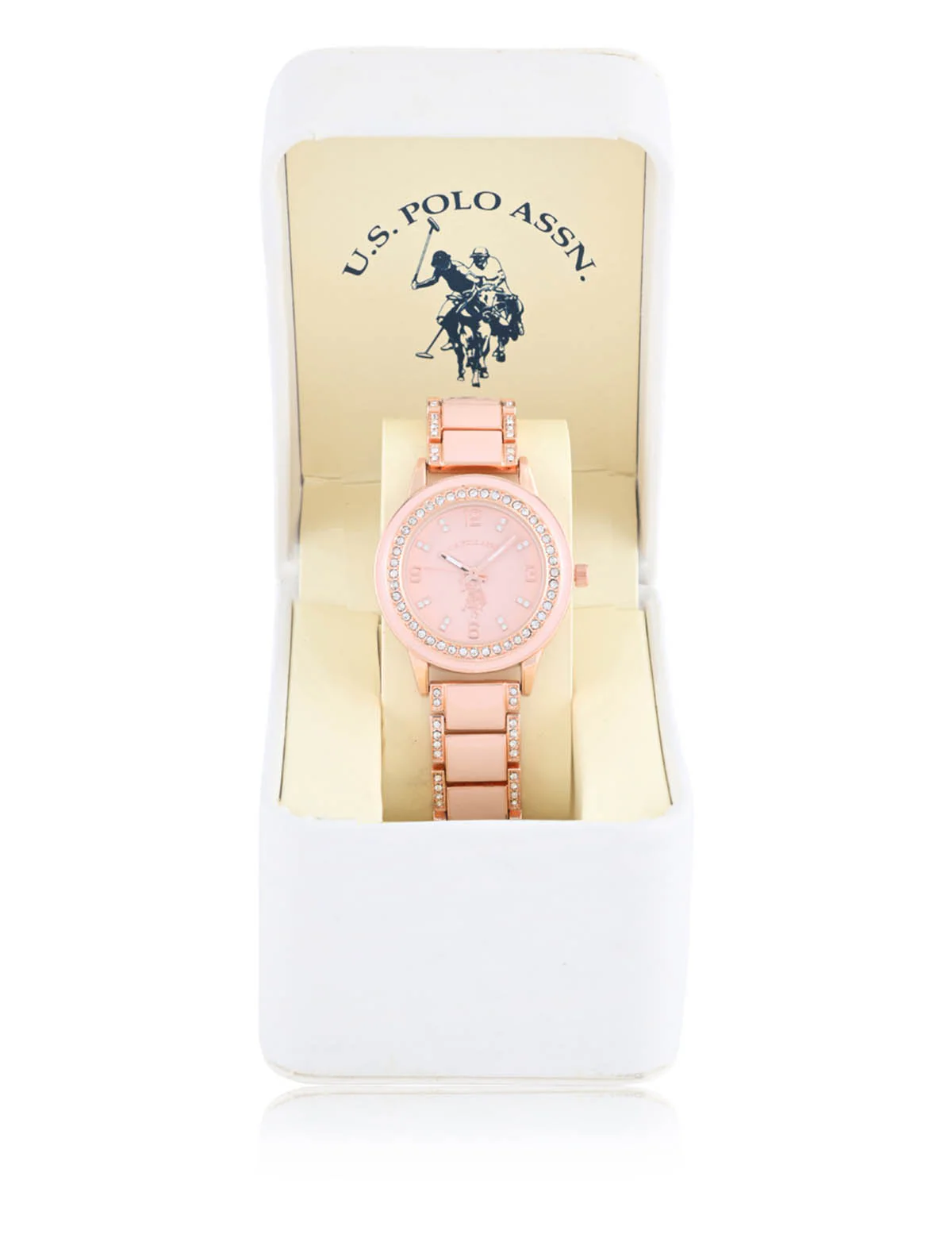 LADIES PINK LINK ANALOG BRACELET WATCH - Image 2