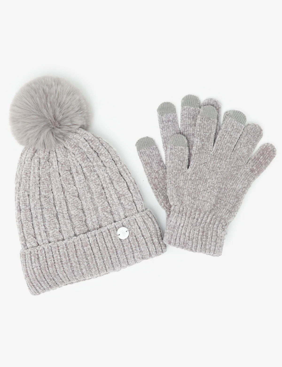 LADIES POM POM FLEECE BEANIE AND GLOVE SET - Image 13