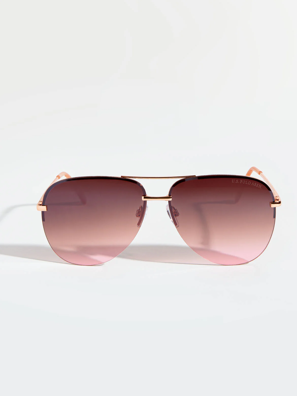 LADIES RIMLESS AVIATOR METAL SUNGLASSES