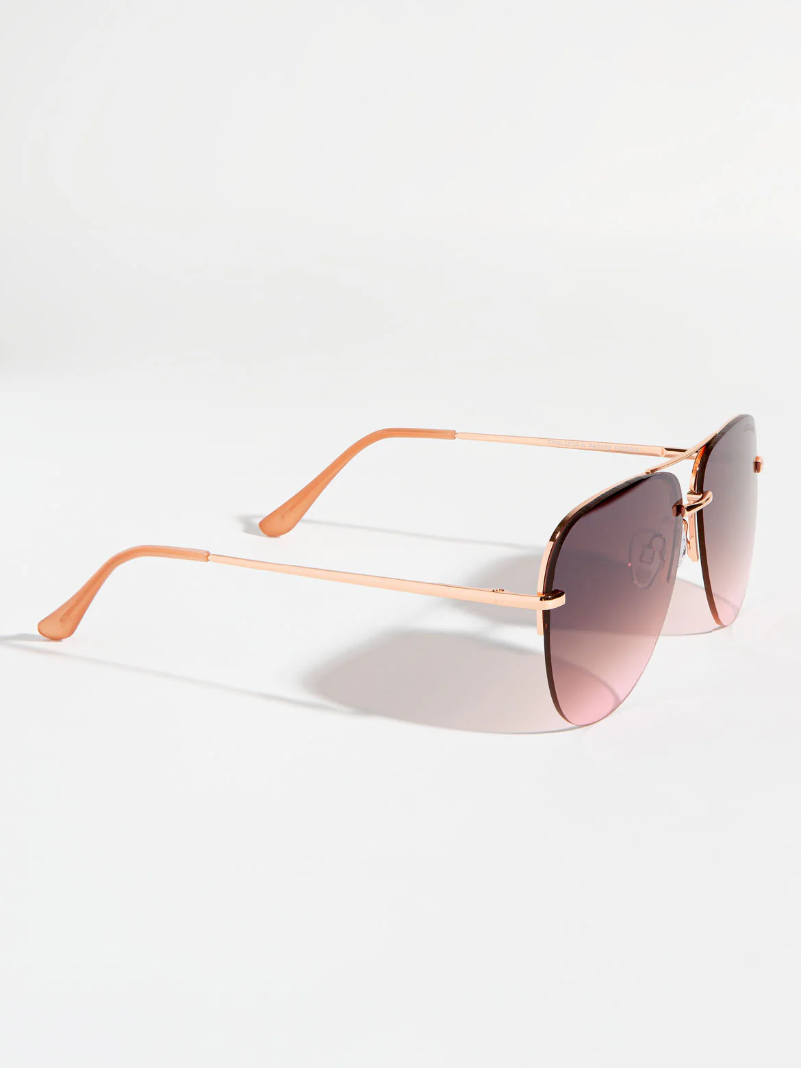 LADIES RIMLESS AVIATOR METAL SUNGLASSES - Image 2
