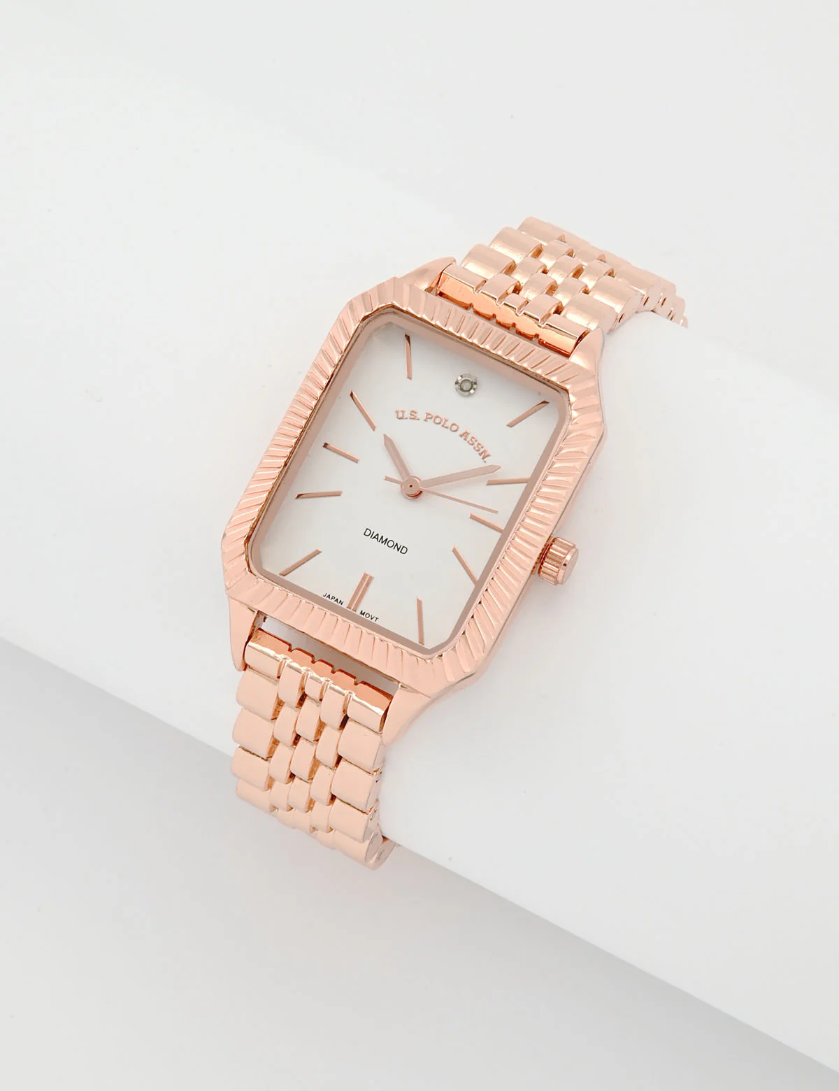 LADIES ROSE GOLD SQUARE WATCH AND BRACELETS SET - Image 2