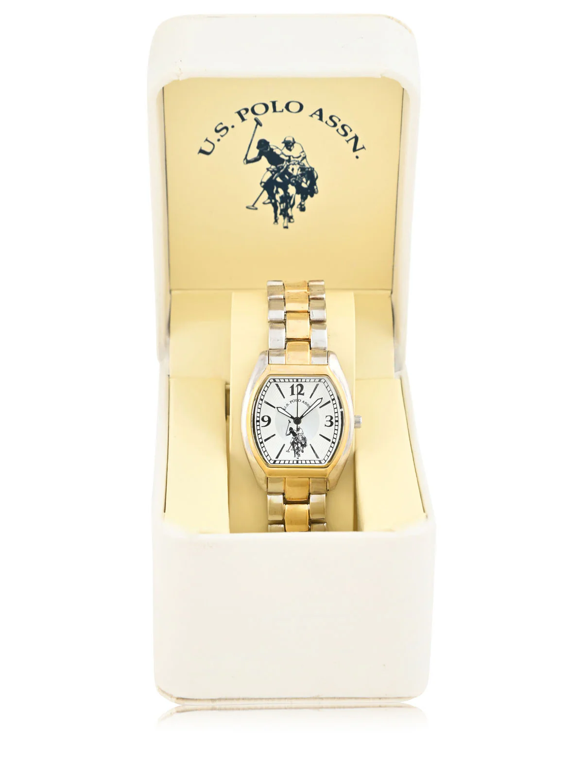 LADIES SILVER AND GOLD SQUARE FACE WATCH - Image 2