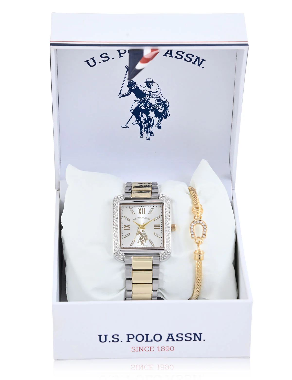 LADIES SILVER AND GOLD WATCH AND BRACELET SET - Image 2