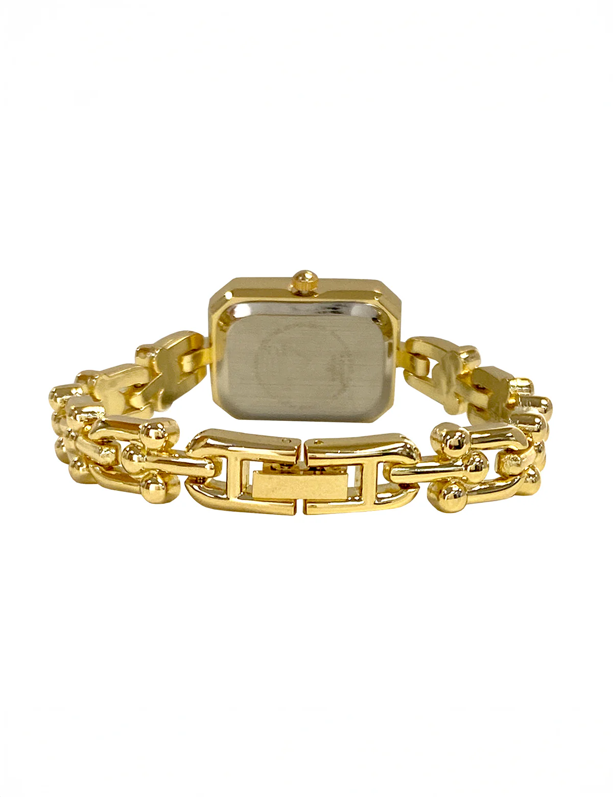 LADIES SQUARE GOLD WATCH WITH GREEN FACE - Image 3