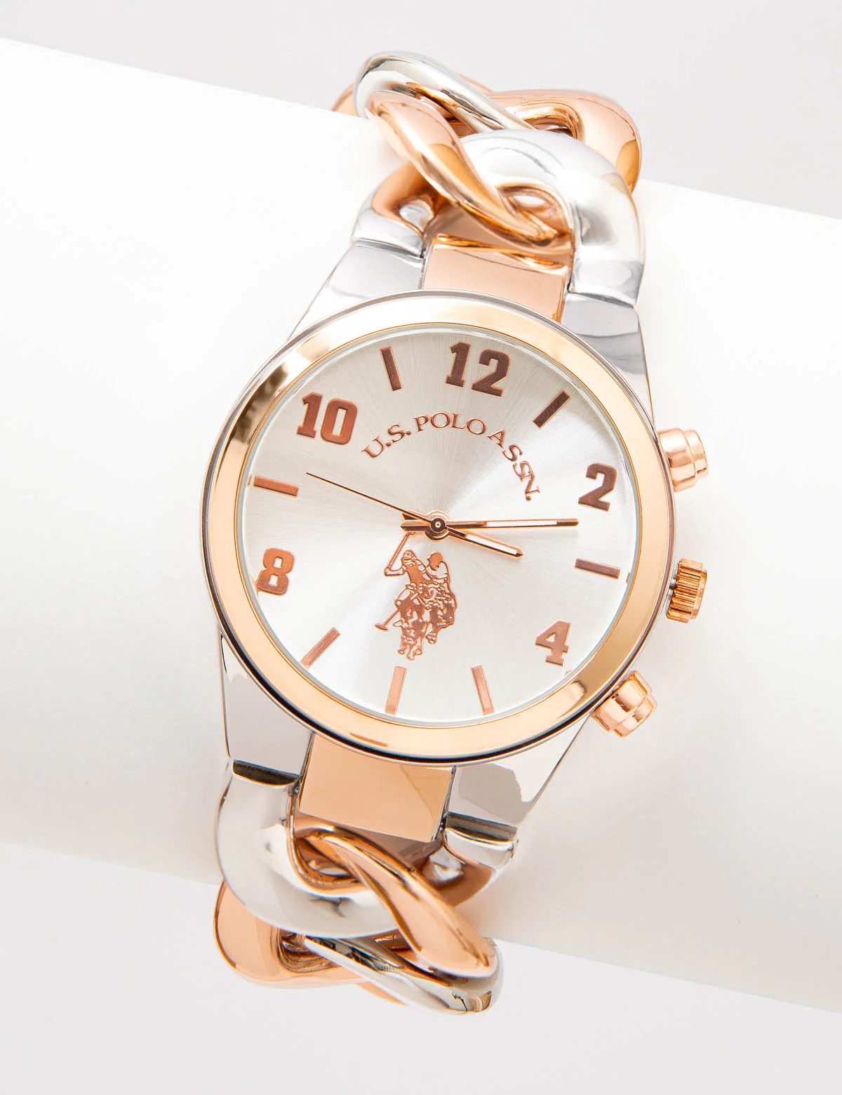 LADIES TWO TONE CHAIN WATCH