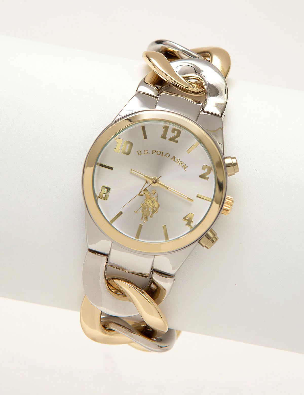 LADIES TWO TONE CHAIN WATCH