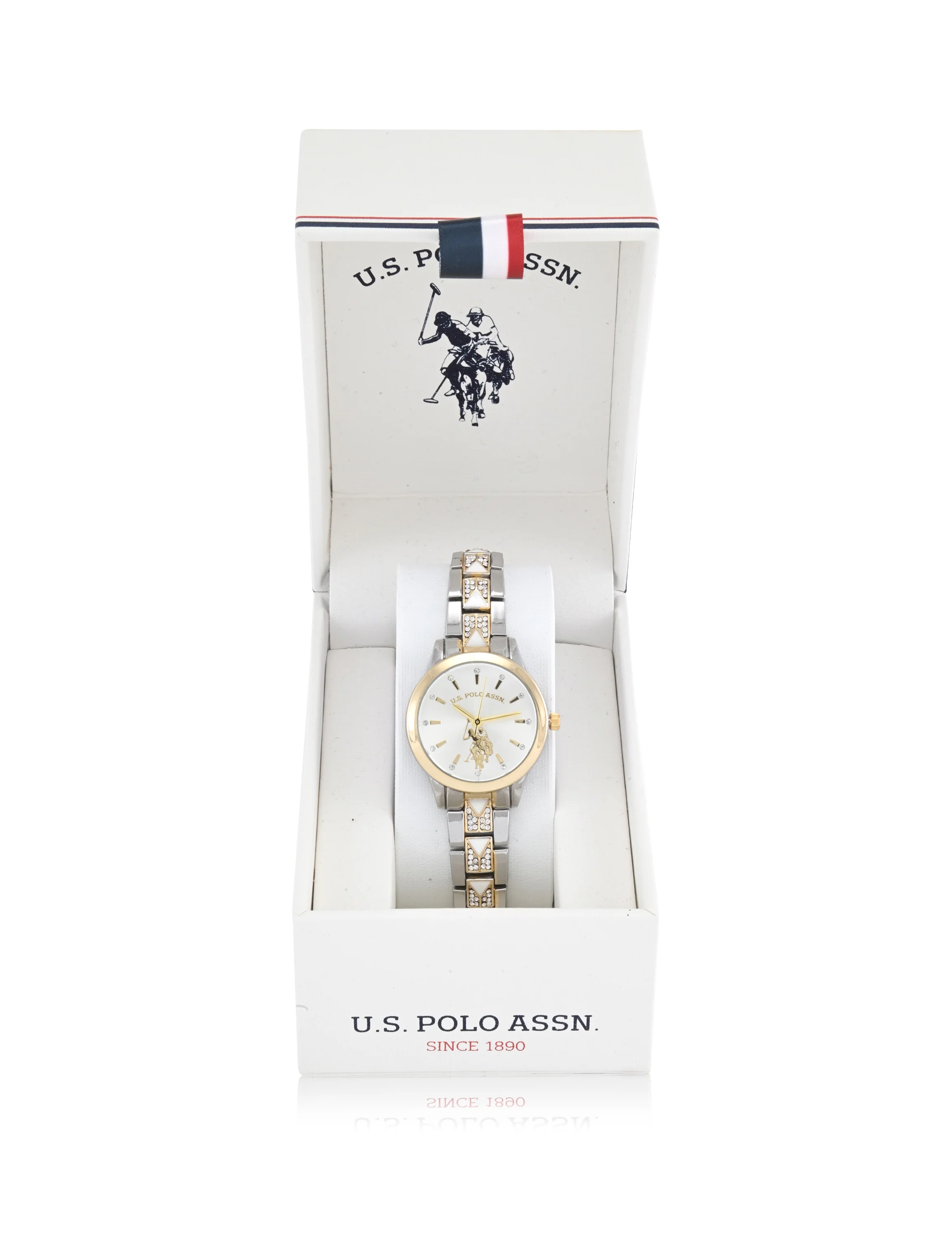 LADIES TWO TONE DECO EMBELLISHED WATCH - Image 2
