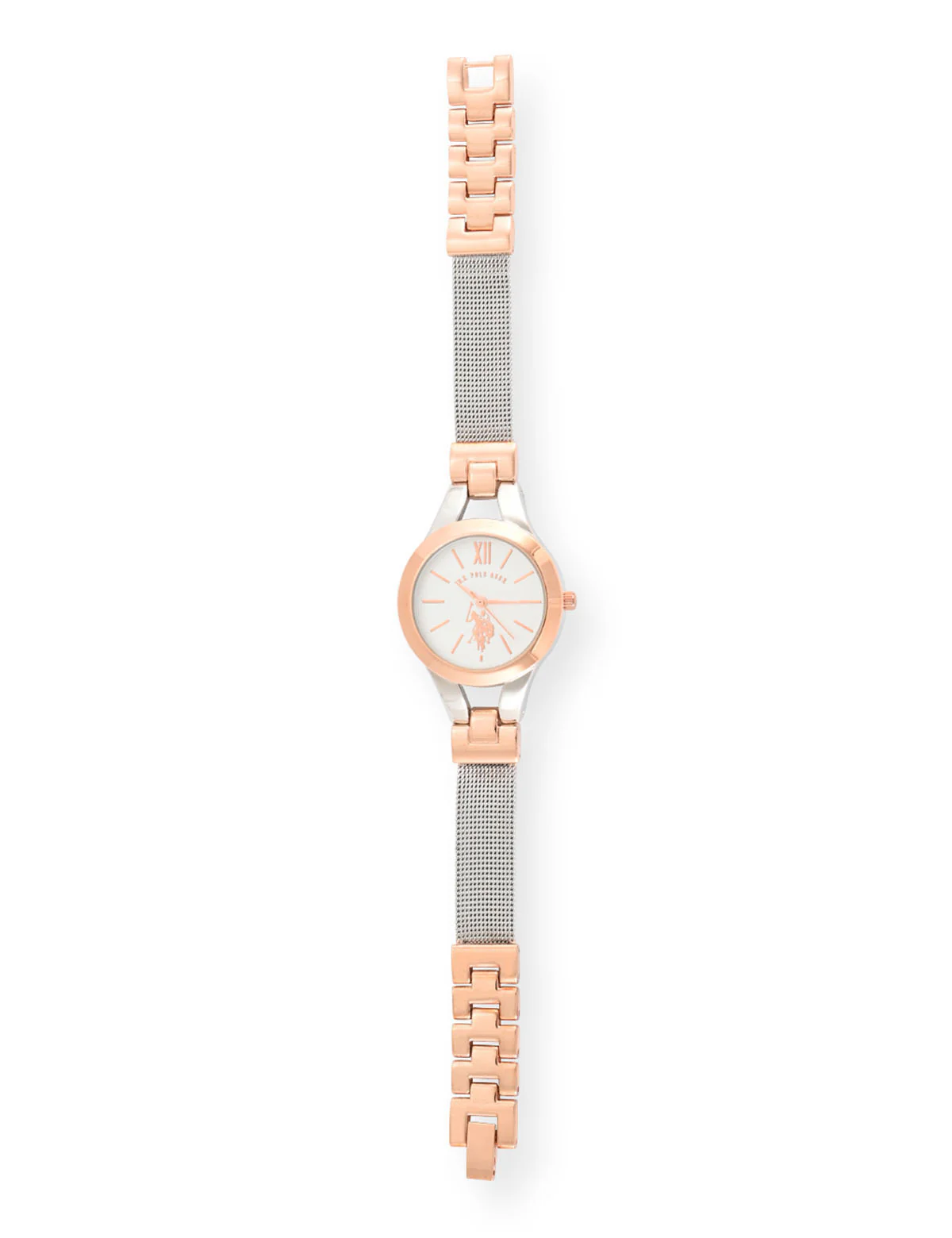 LADIES TWO TONE MESH ADJUSTABLE BRACELET WATCH - Image 6