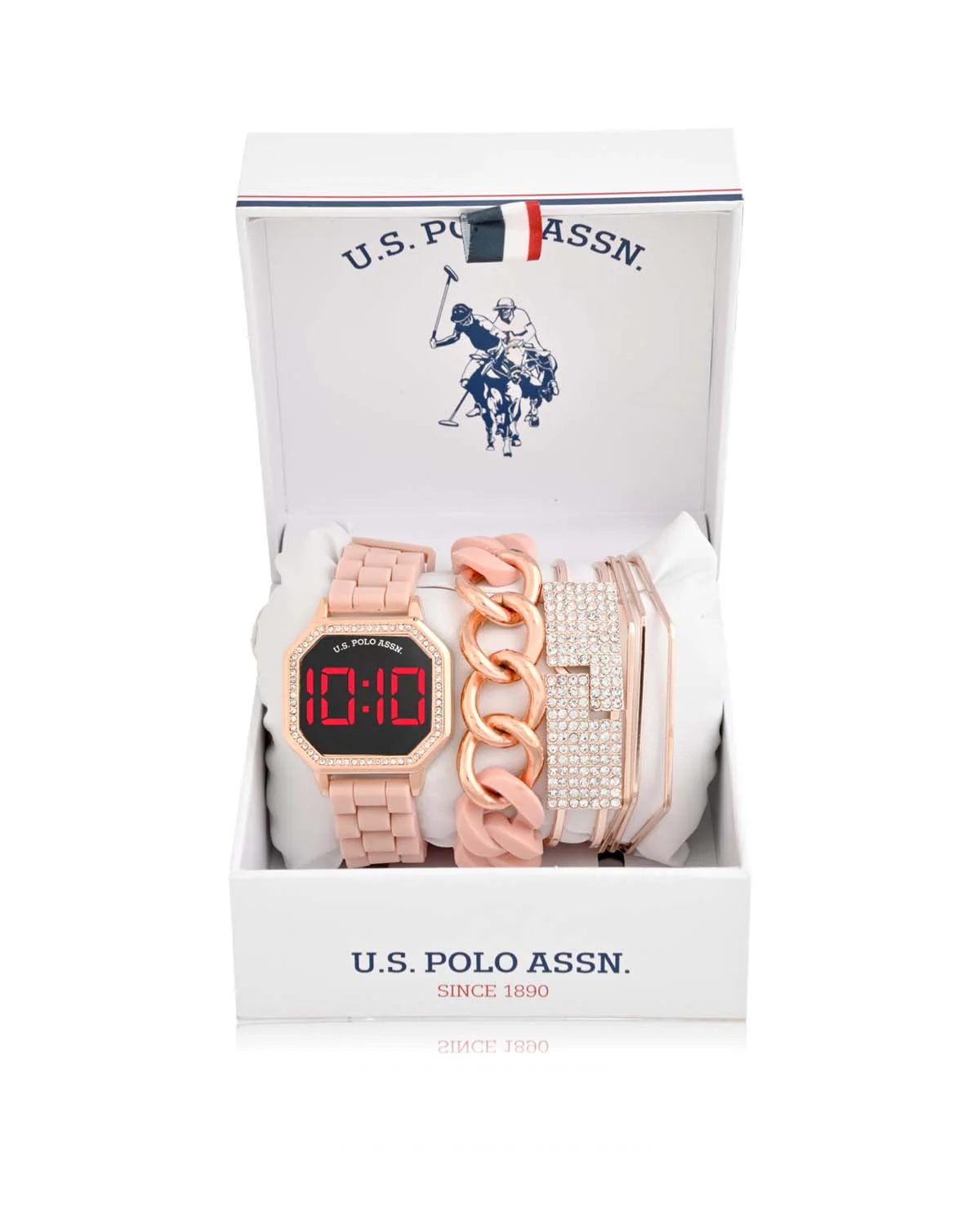 LADIES LED WATCH AND STACKABLE BRACELETS SET - Image 2