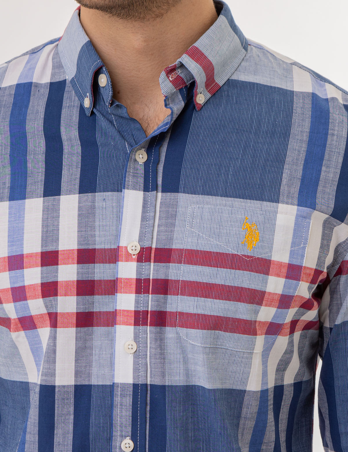 LARGE PLAID LONG SLEEVE WOVEN SHIRT - Image 5