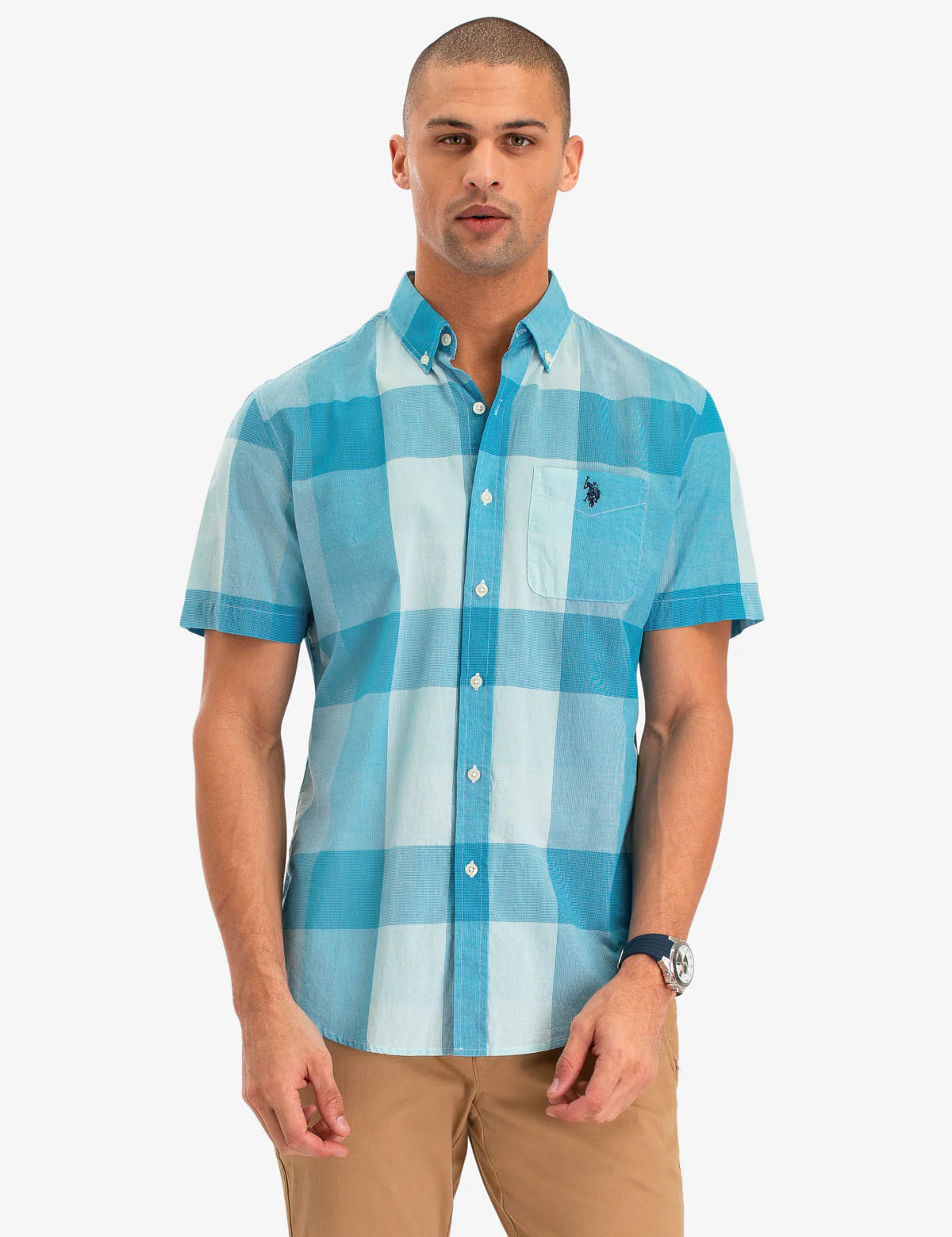 LARGE PLAID SHORT SLEEVE SHIRT