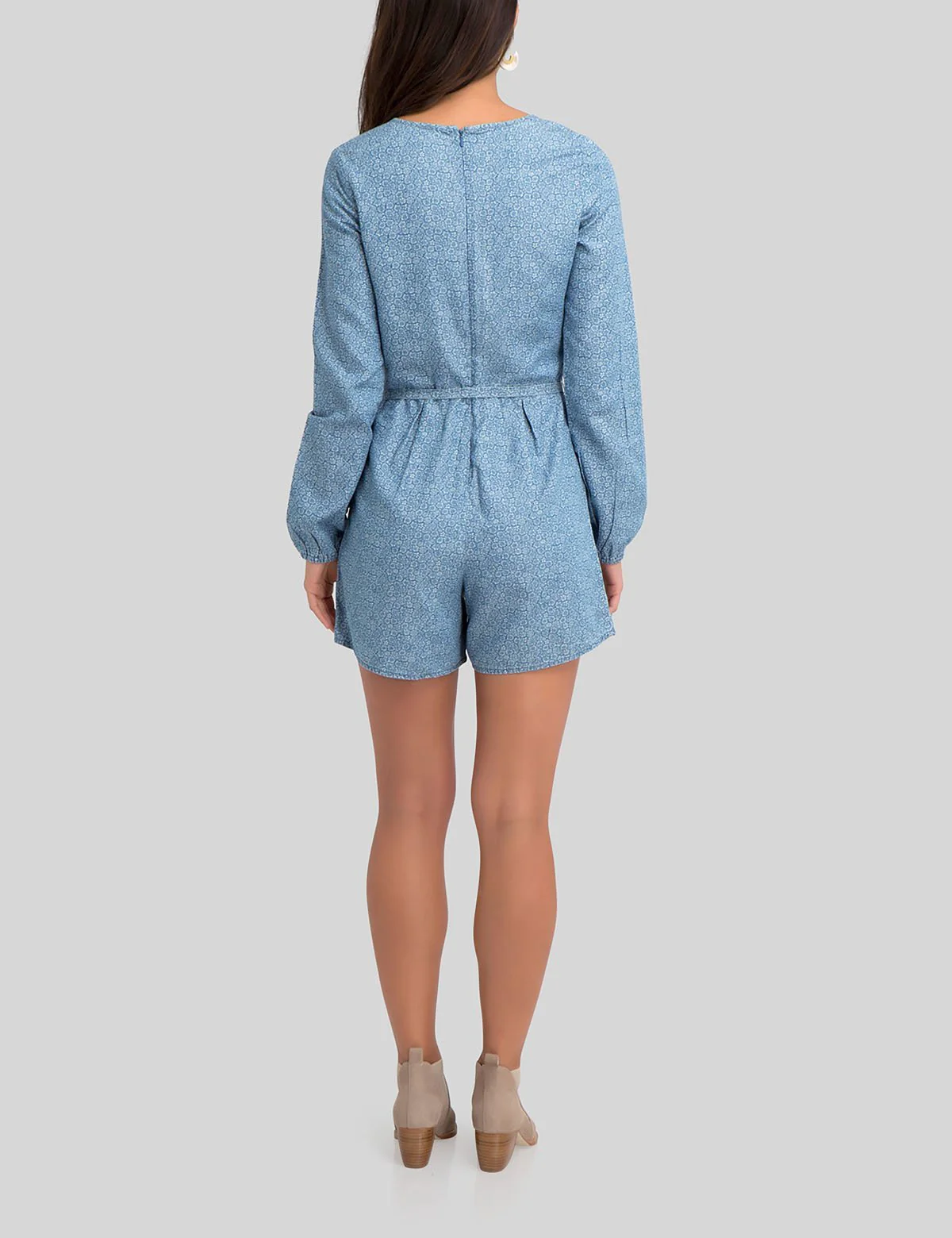 CHAMBRAY LONG SLEEVE ROMPER - Image 3