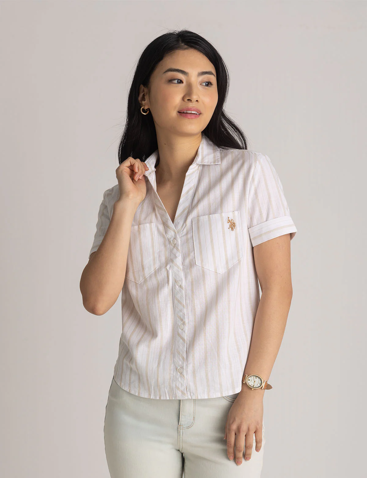 LINEN STRIPE CAMP SHIRT - Image 6