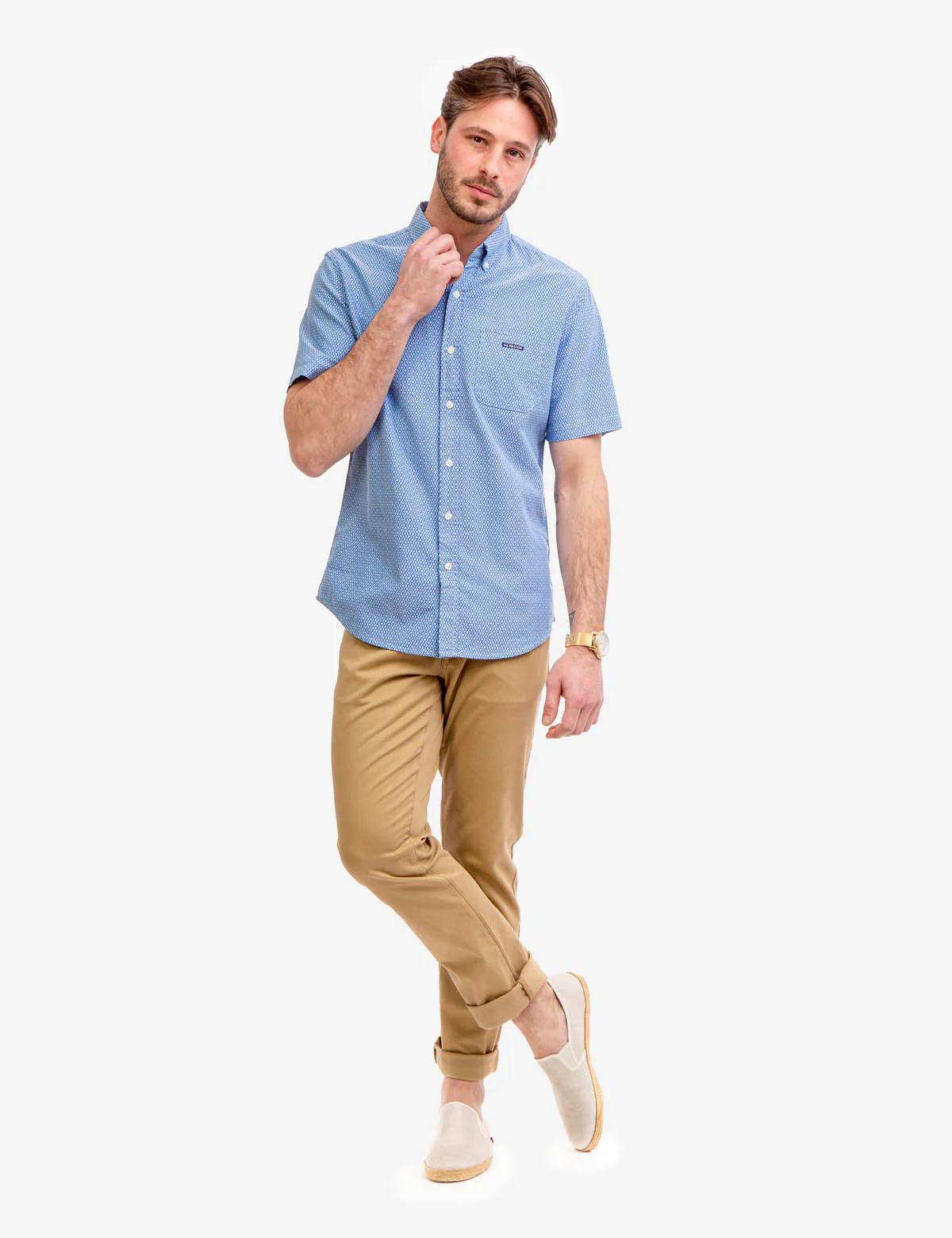 LINK PRINT SHORT SLEEVE OXFORD SHIRT - Image 2