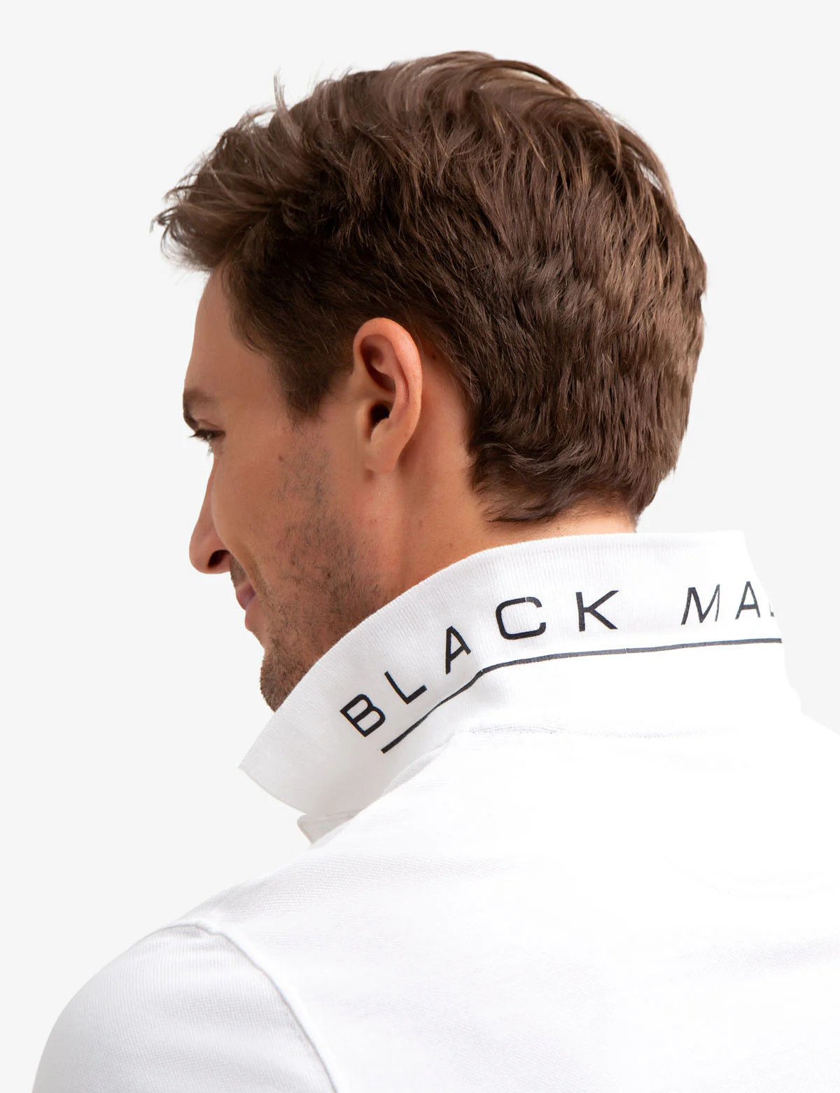 BLACK MALLET LOGO PRINT LONG SLEEVE POLO SHIRT - Image 3