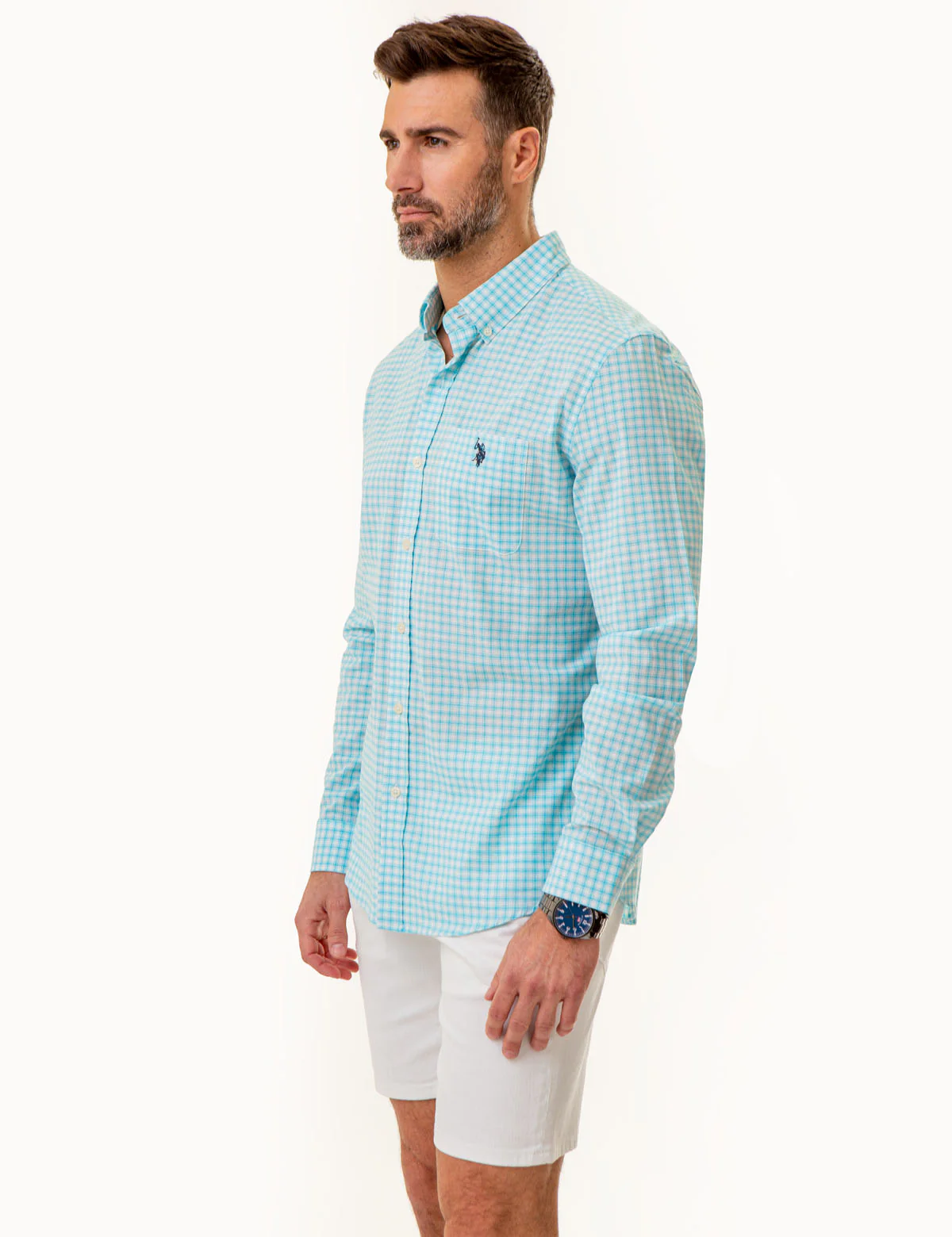 LONG SLEEVE BOX PLAID WOVEN SHIRT - Image 4
