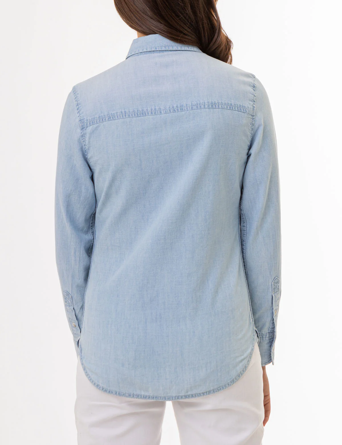 LONG SLEEVE CHAMBRAY SHIRT WITH POCKETS - Image 7