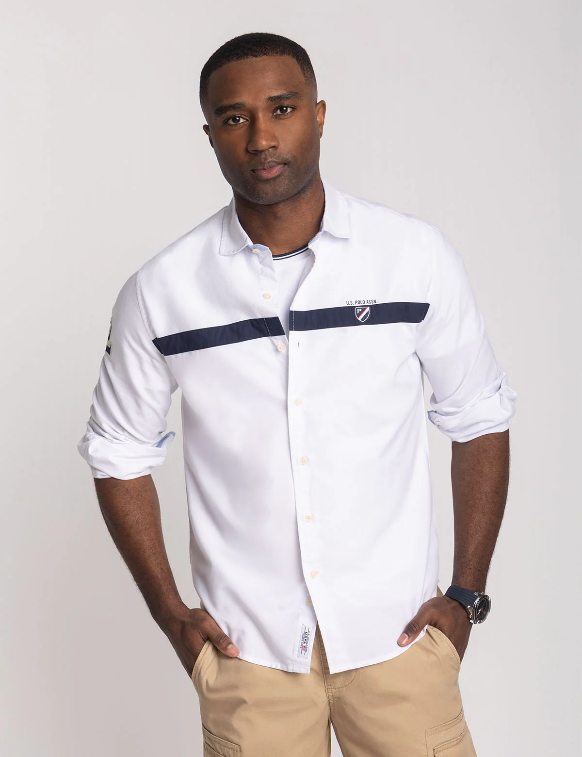 LONG SLEEVE CHEST STRIPE OXFORD SHIRT - Image 6