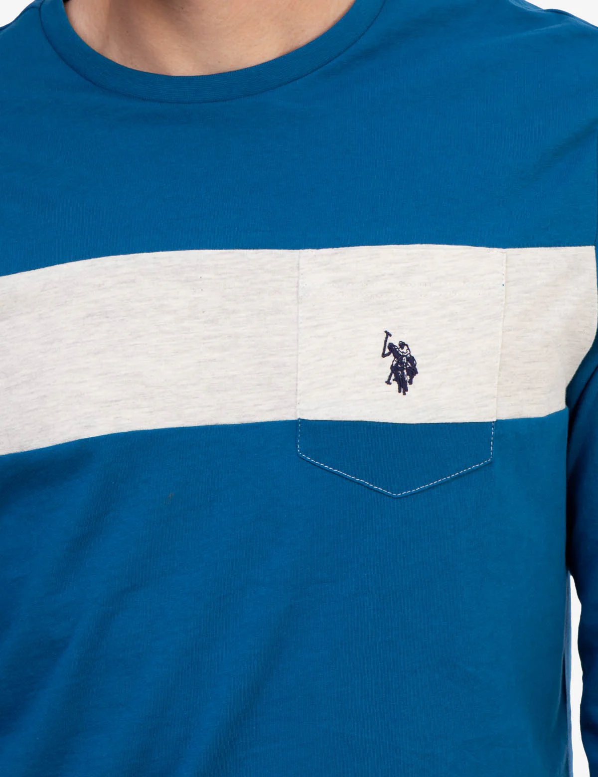 LONG SLEEVE CHEST STRIPE POCKET T-SHIRT - Image 16
