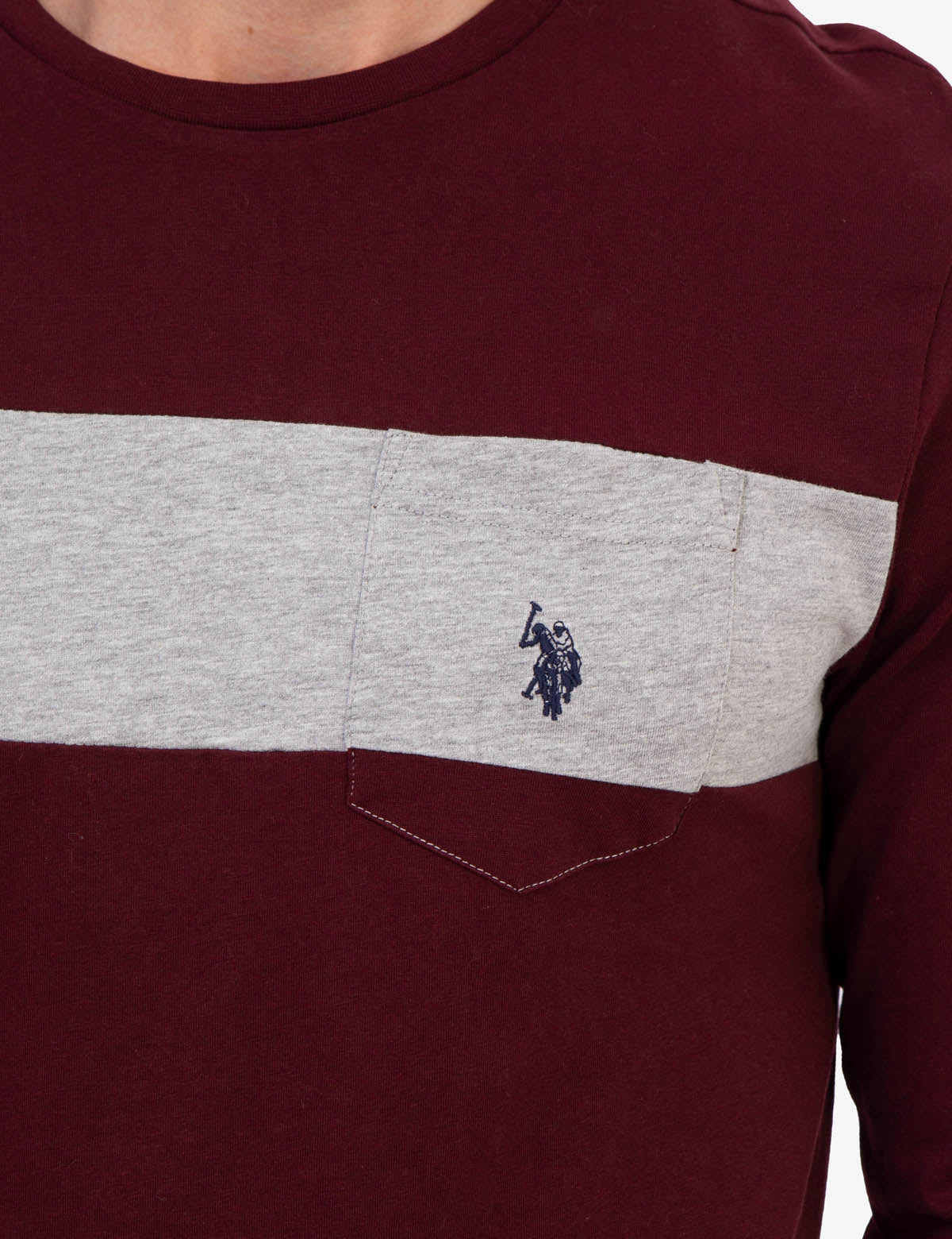 LONG SLEEVE CHEST STRIPE POCKET T-SHIRT - Image 5
