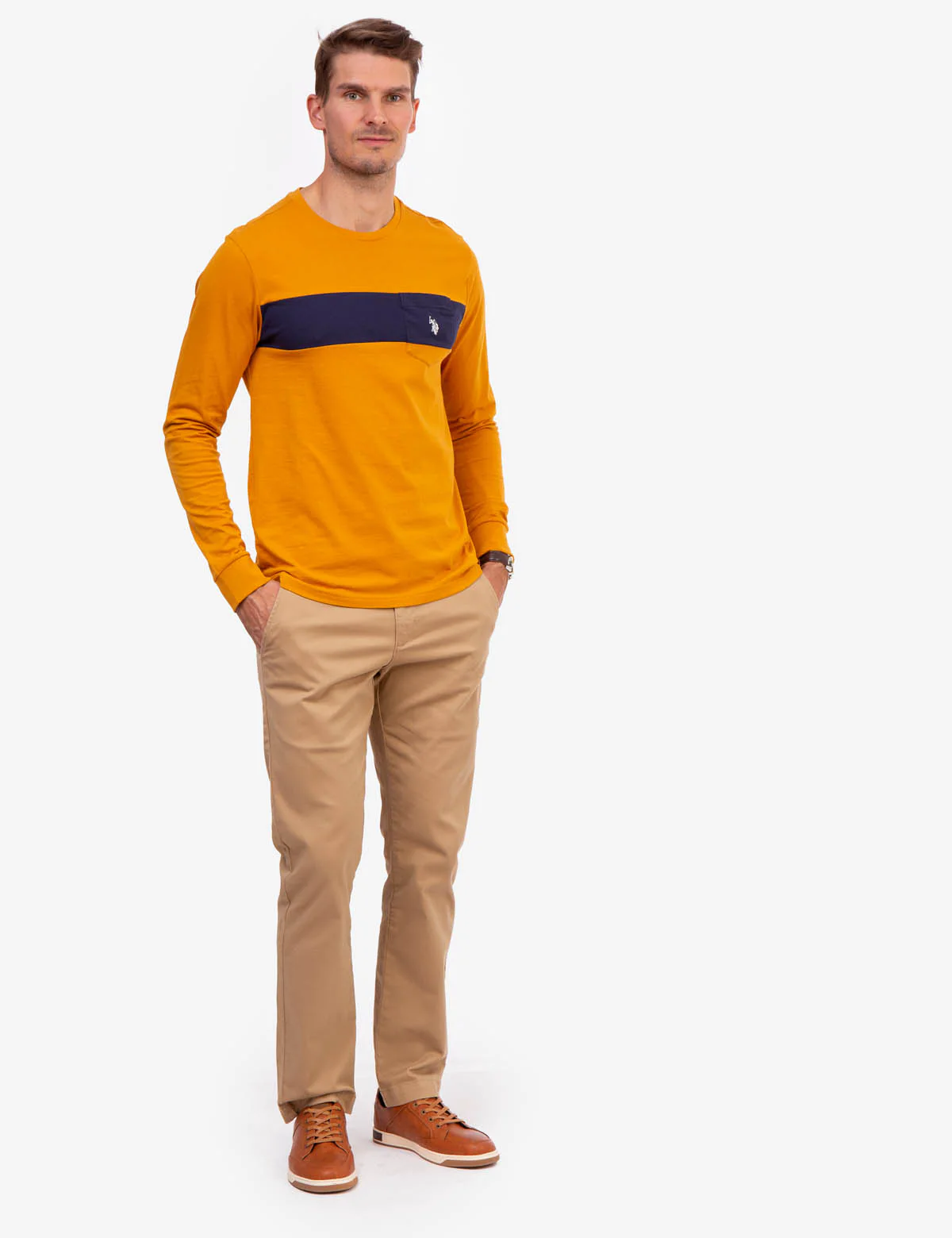 LONG SLEEVE CHEST STRIPE POCKET T-SHIRT - Image 7