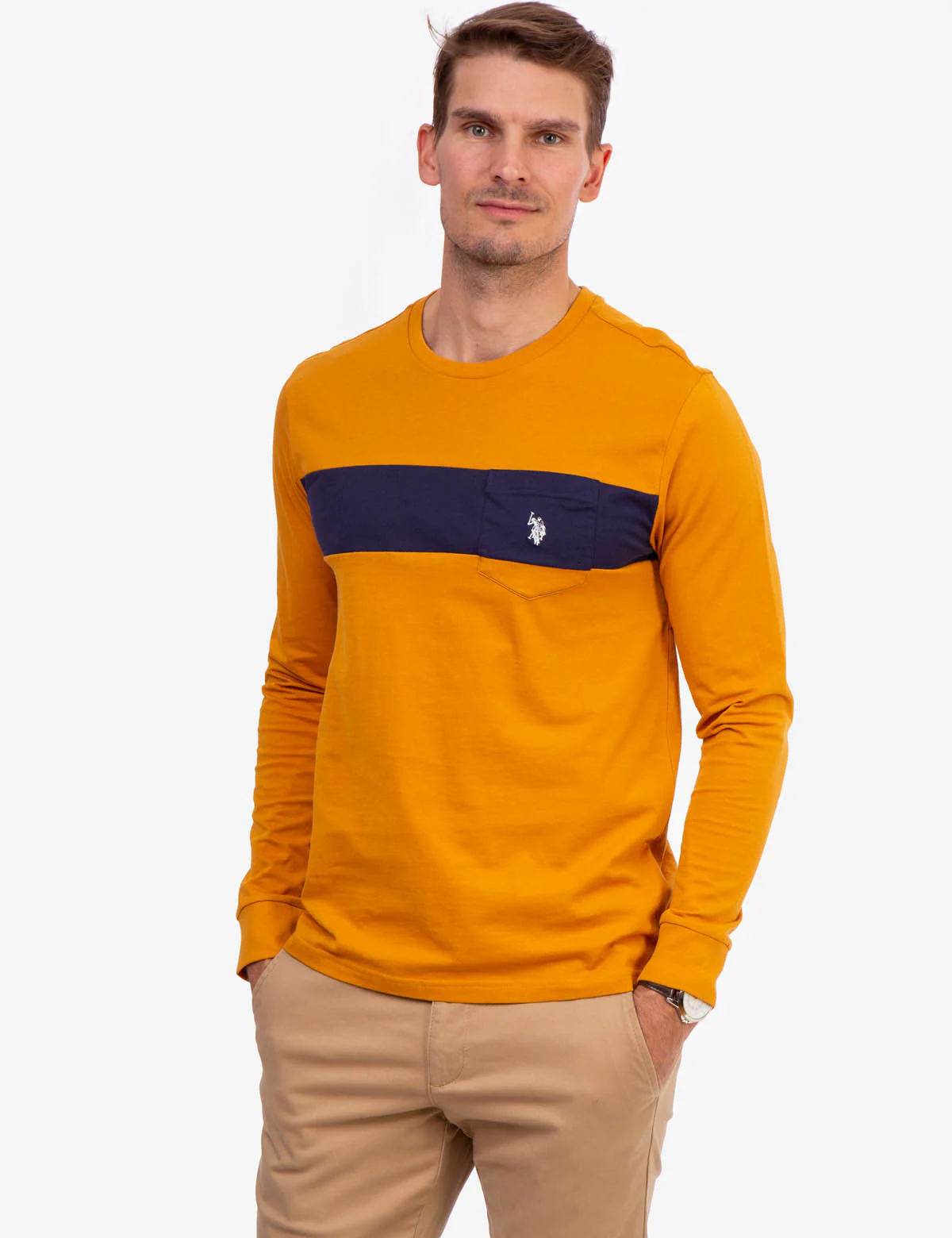LONG SLEEVE CHEST STRIPE POCKET T-SHIRT - Image 8