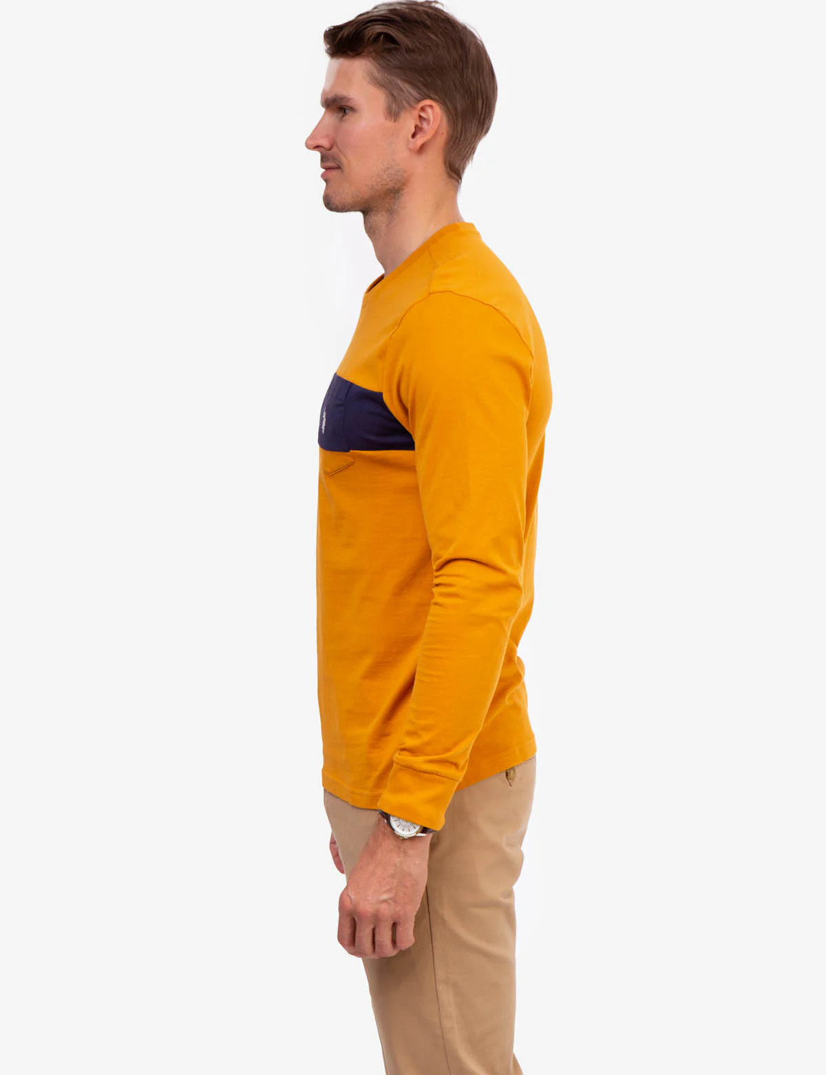 LONG SLEEVE CHEST STRIPE POCKET T-SHIRT - Image 9