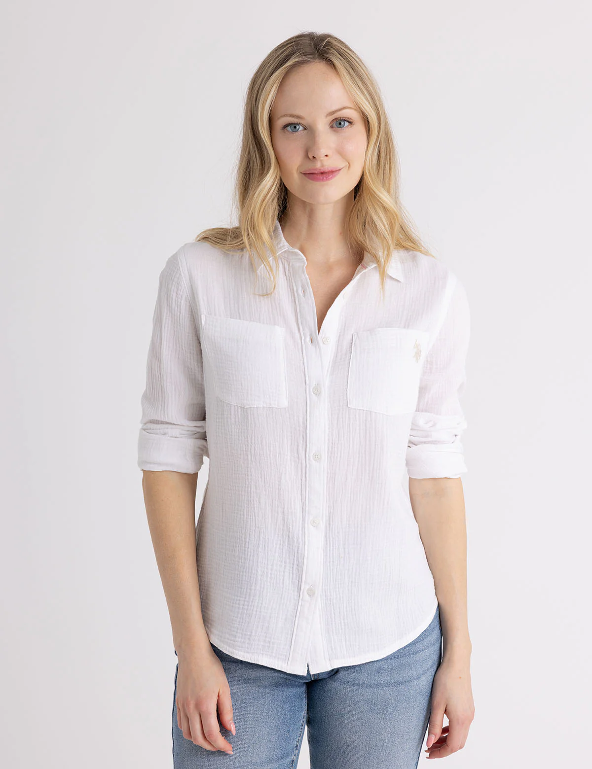 LONG SLEEVE CRINKLE GAUZE SHIRT