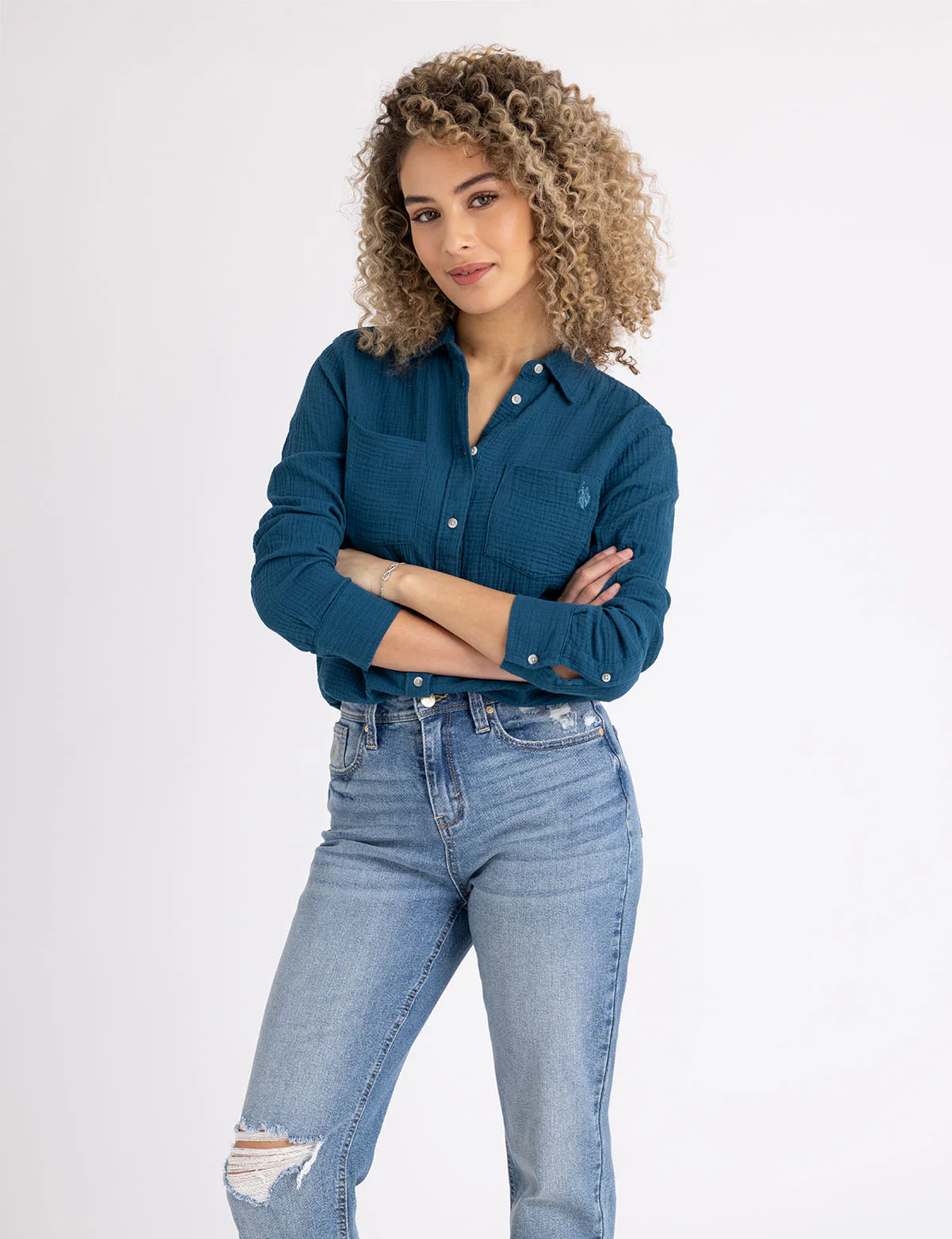 LONG SLEEVE CRINKLE GAUZE SHIRT - Image 13