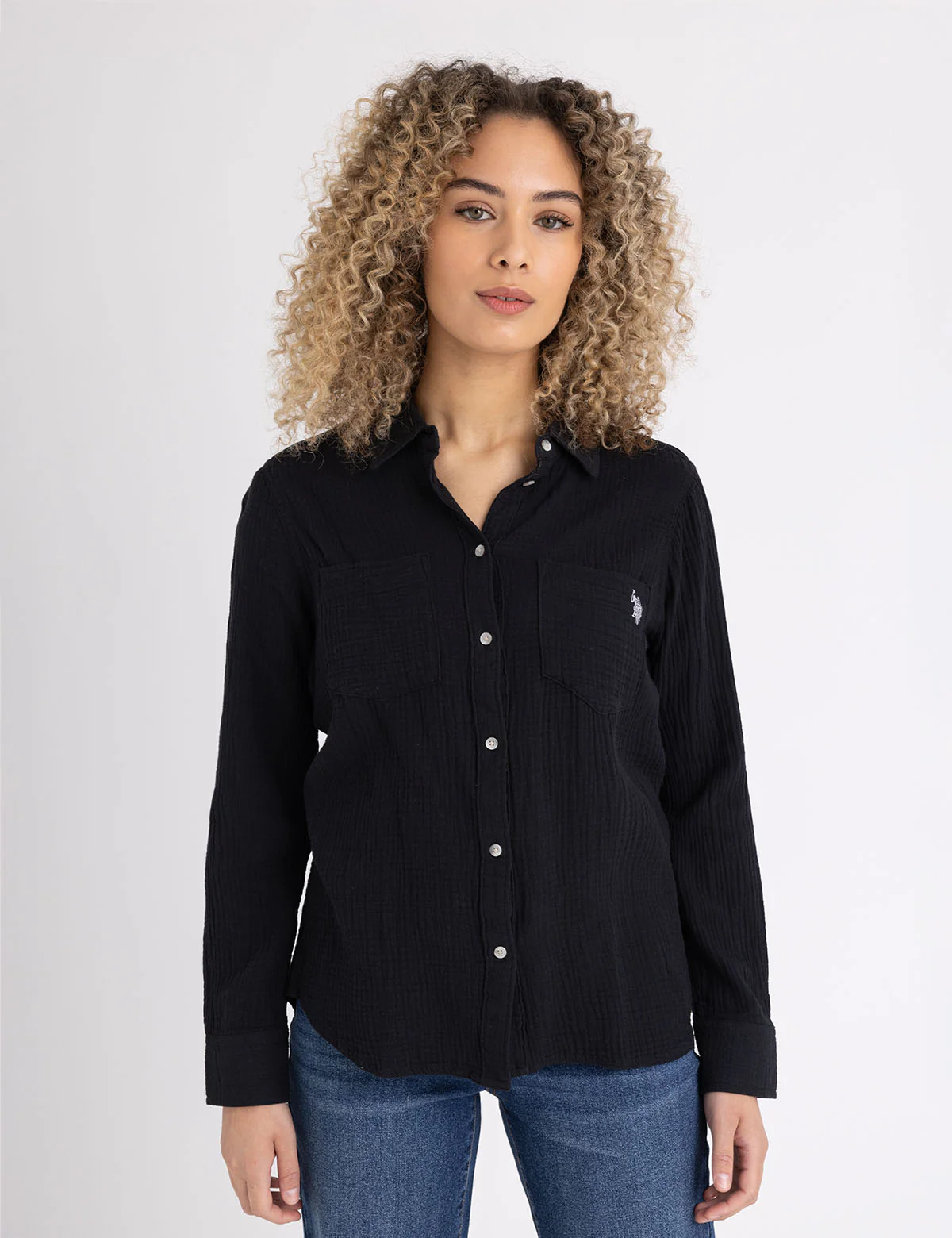 LONG SLEEVE CRINKLE GAUZE SHIRT - Image 2