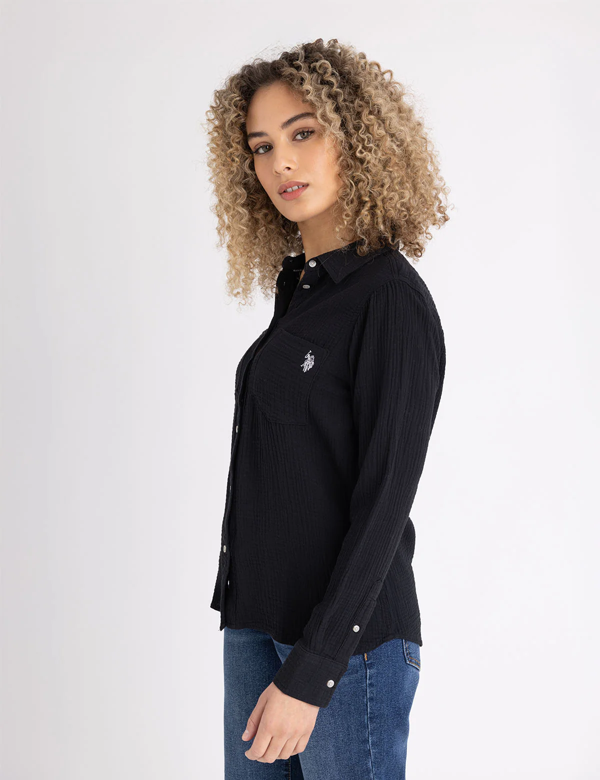 LONG SLEEVE CRINKLE GAUZE SHIRT - Image 4