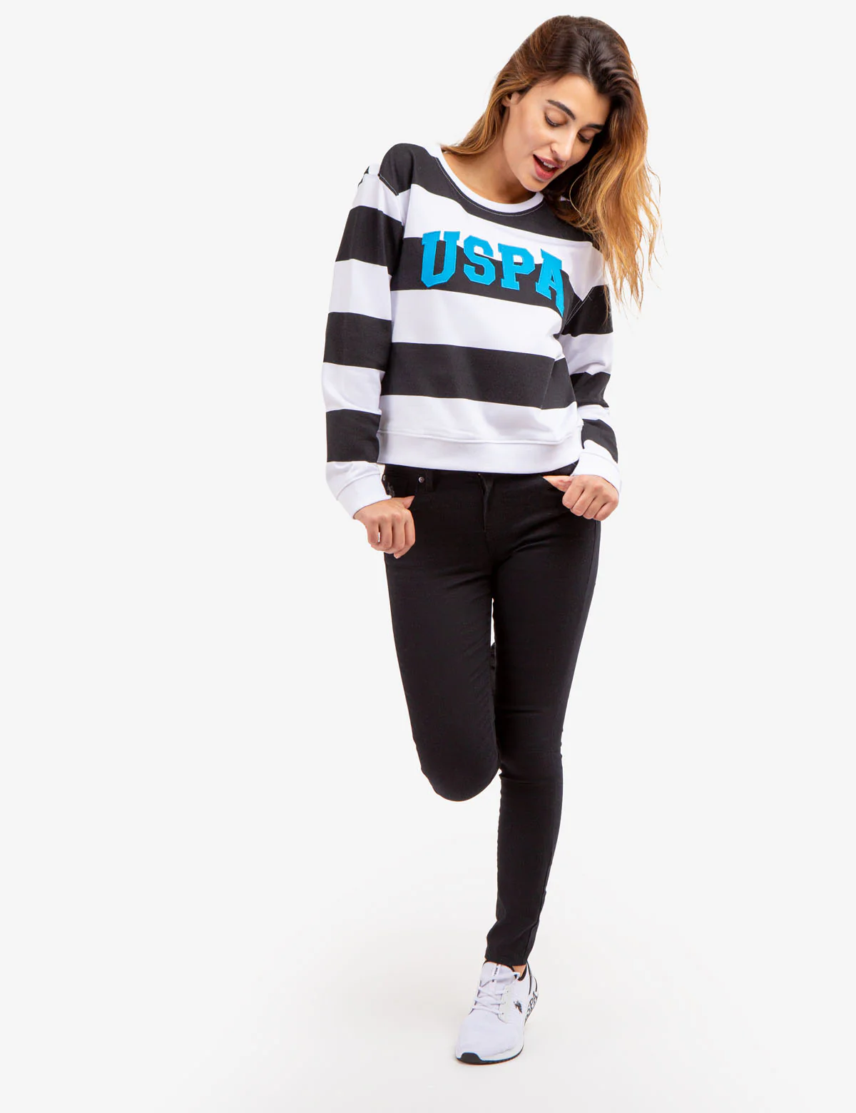 LONG SLEEVE CROPPED STRIPE PULLOVER - Image 2