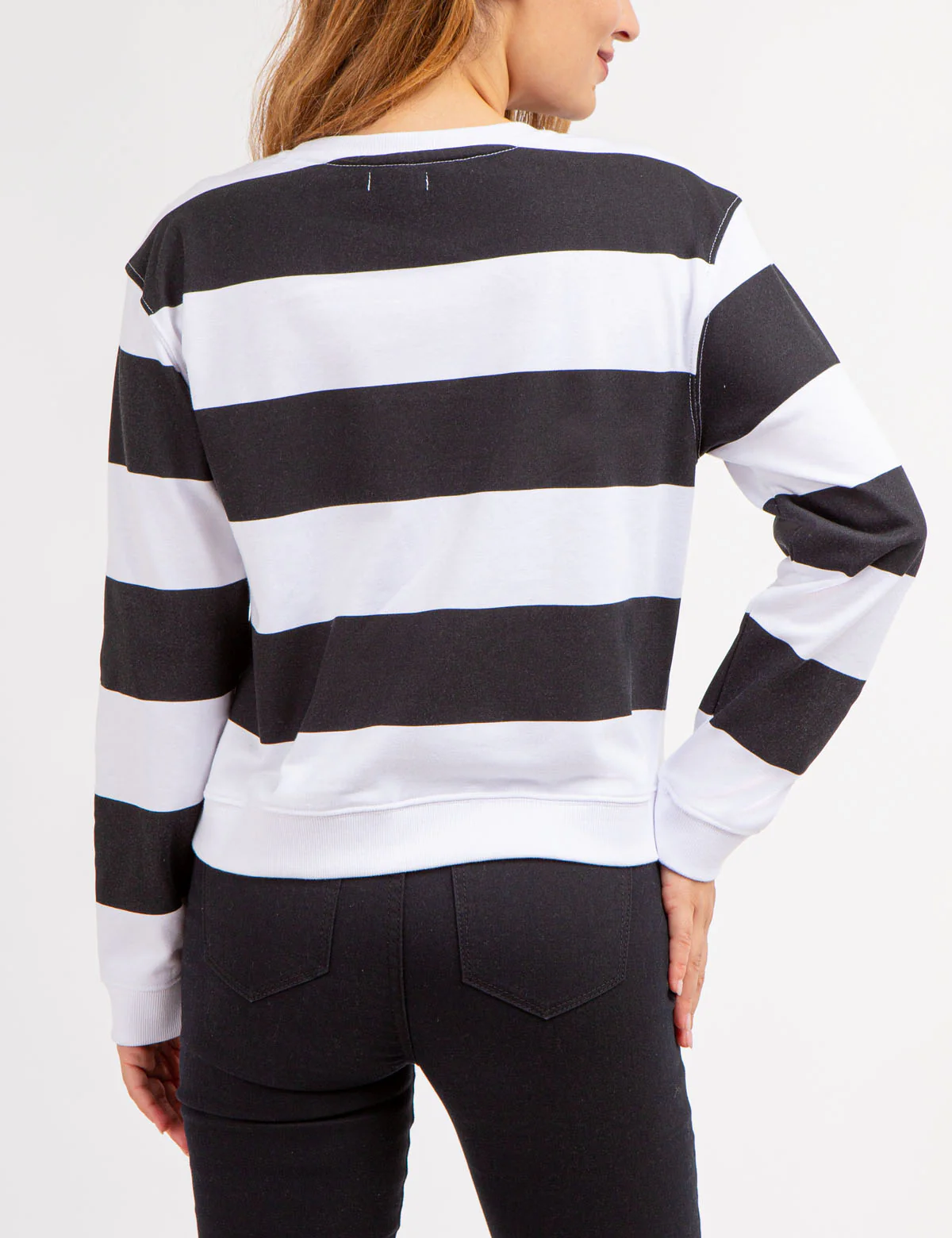 LONG SLEEVE CROPPED STRIPE PULLOVER - Image 3