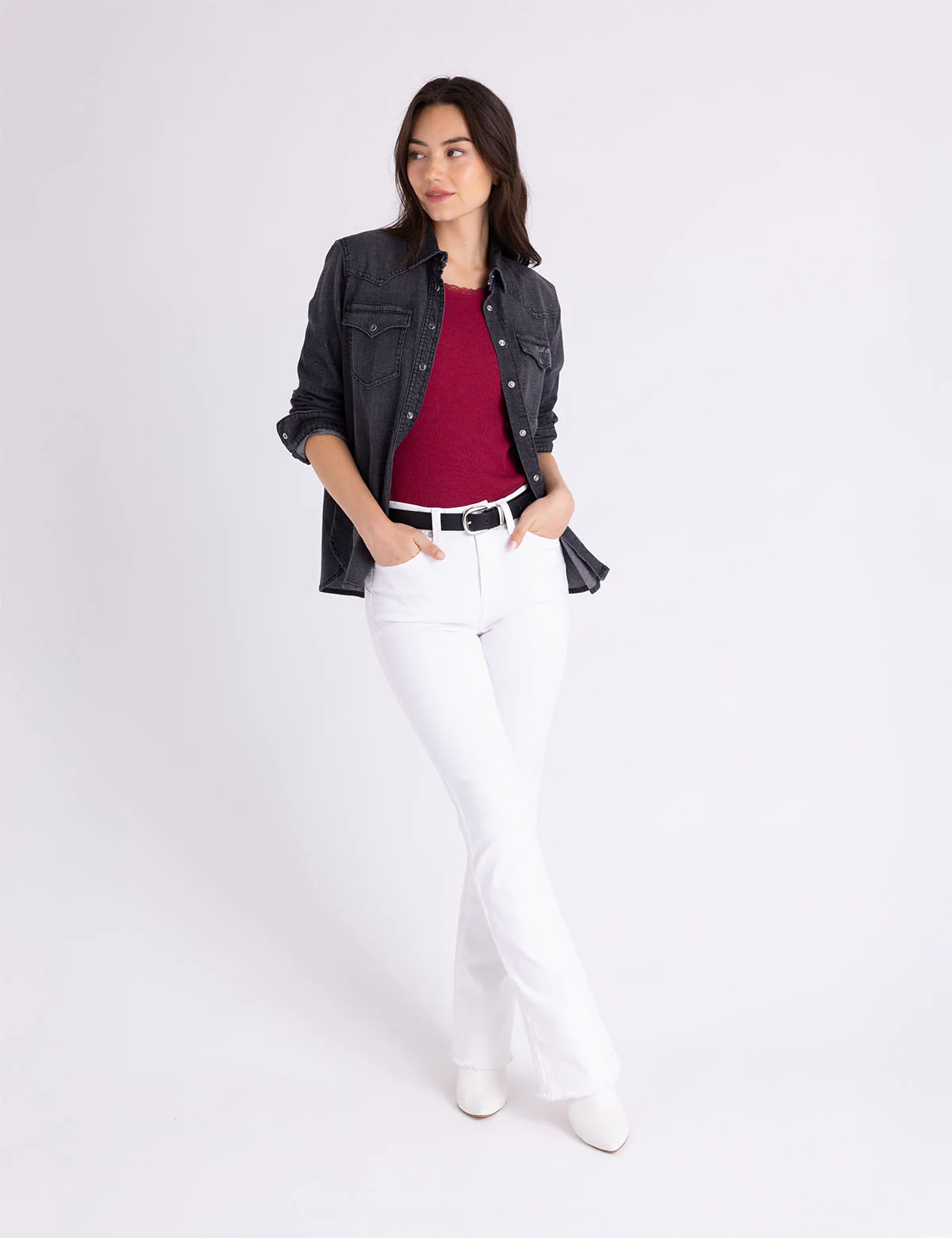 LONG SLEEVE DENIM WESTERN SHIRT - Image 3